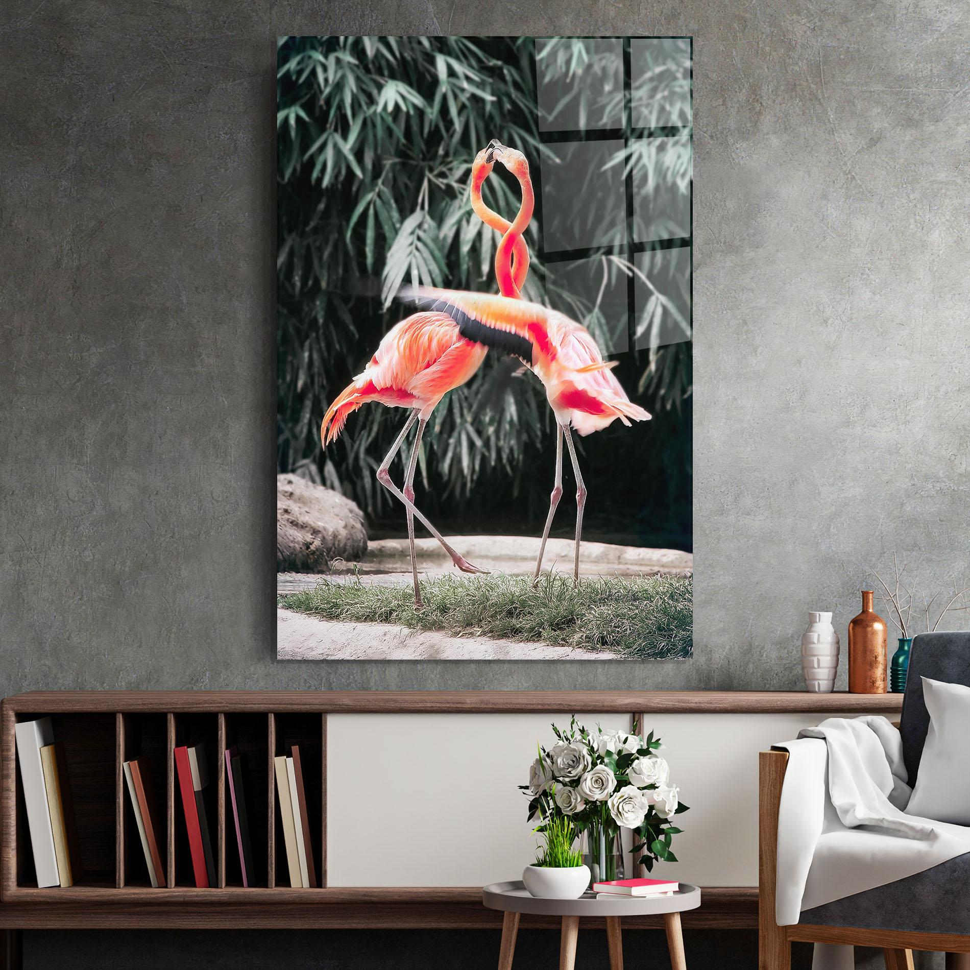Üvegkép Flamingo Love mockup 2