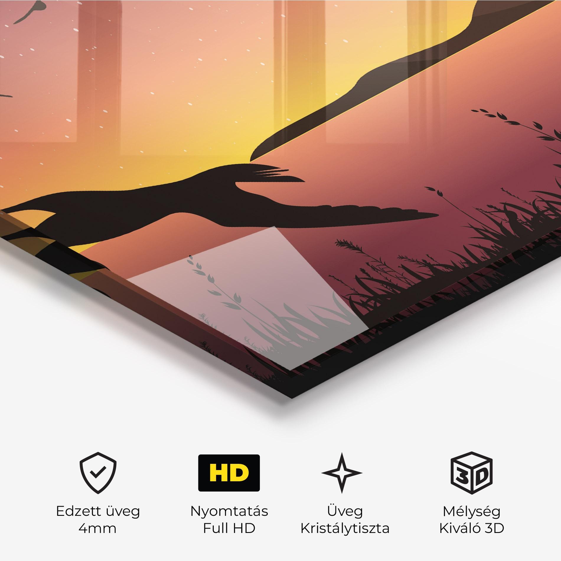 Üvegkép Birds Fishing mockup 3