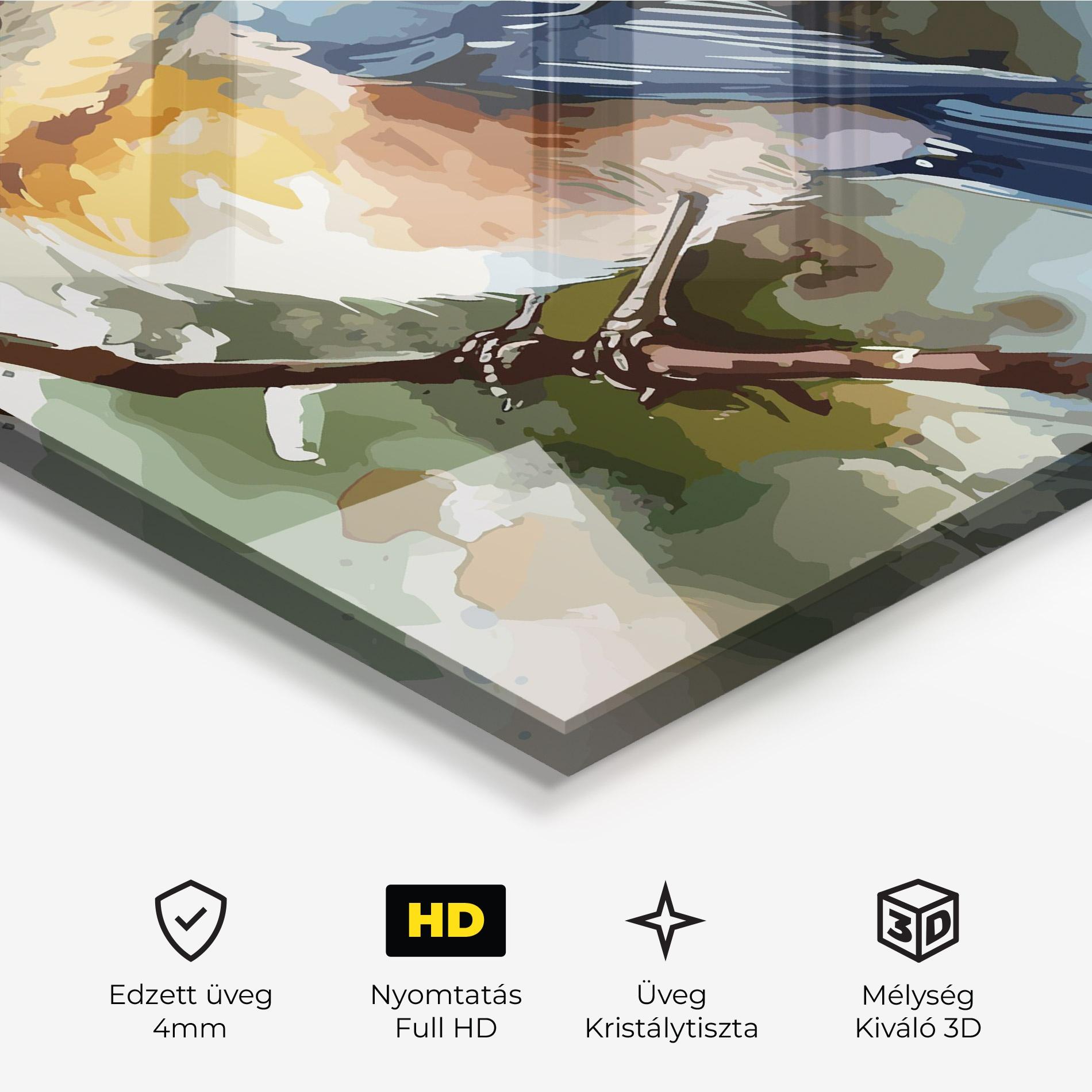 Üvegkép Blue Pretty Bird mockup 3