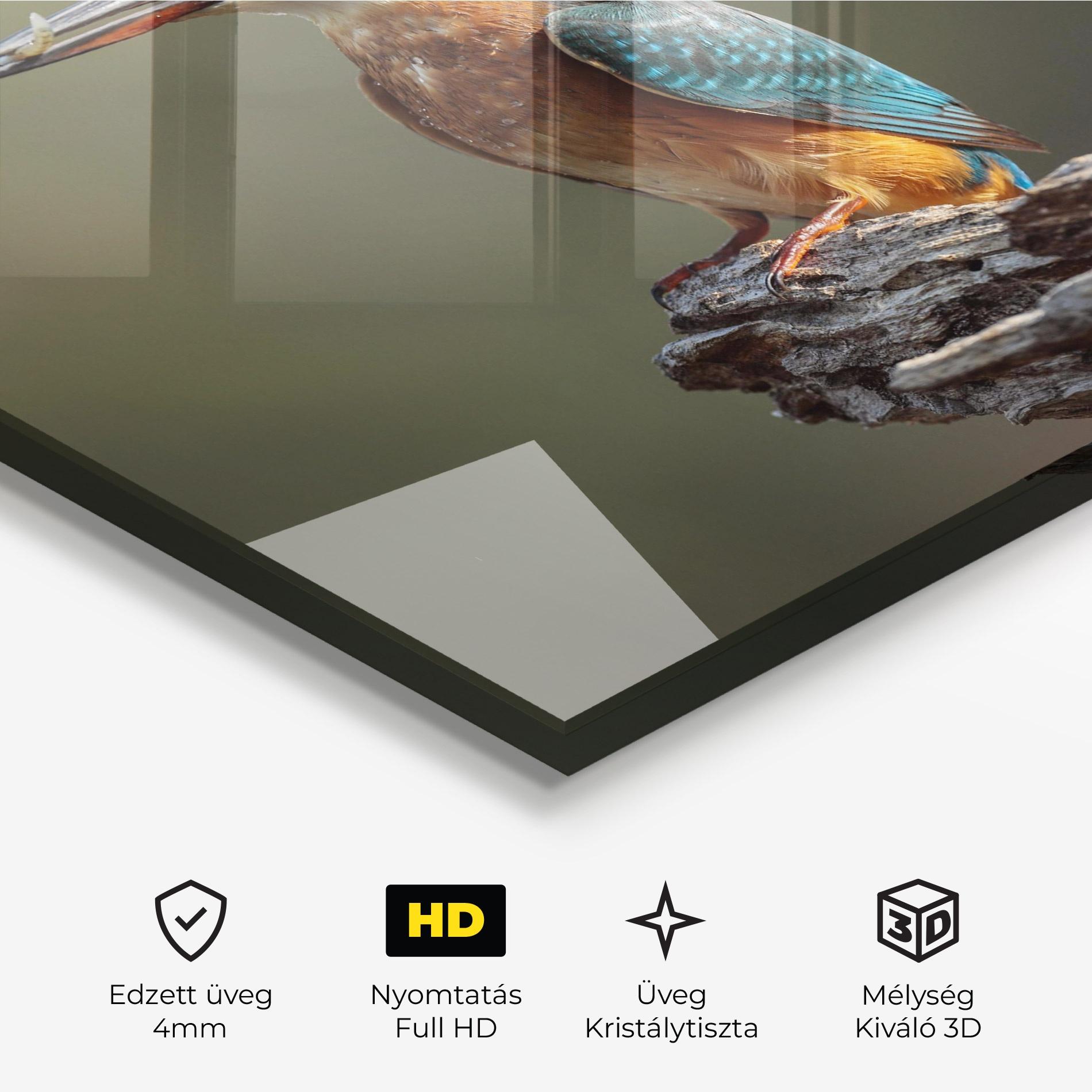 Üvegkép Female Kingfisher mockup 3