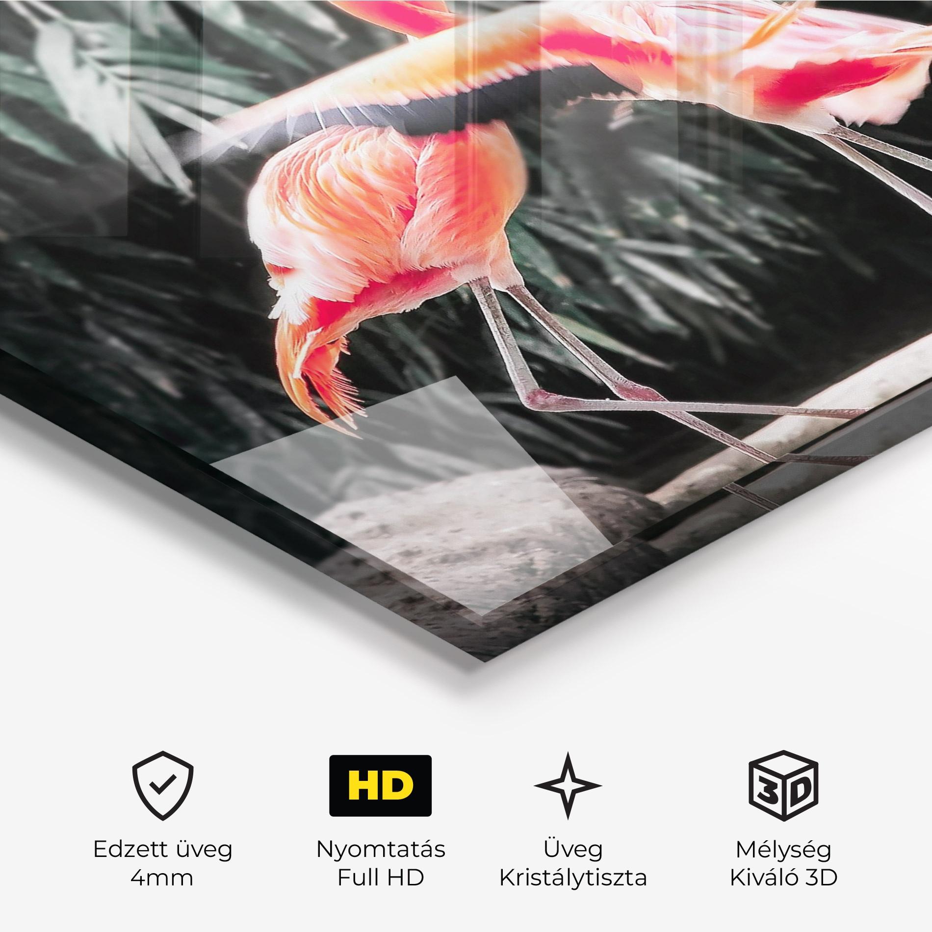 Üvegkép Flamingo Love mockup 3