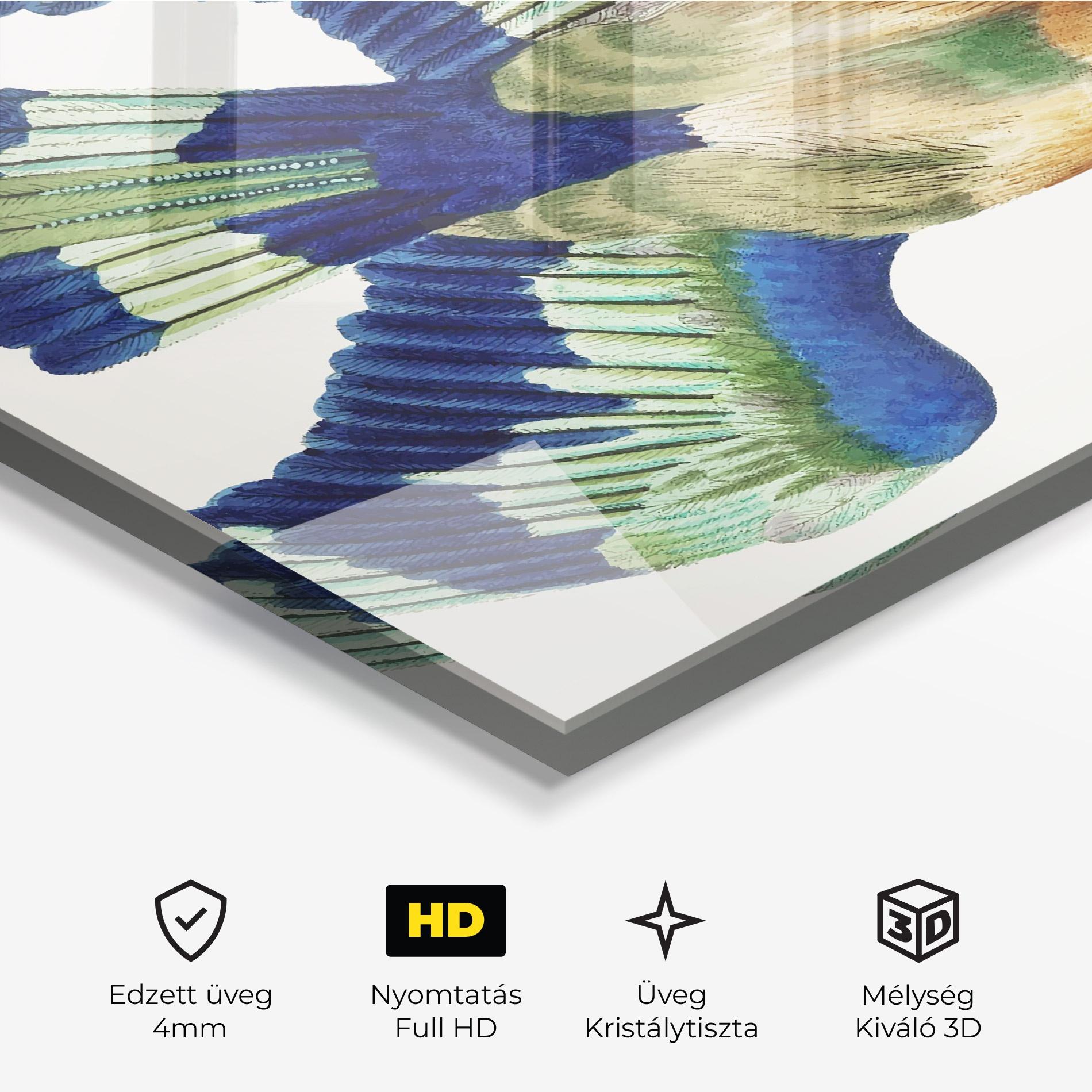 Üvegkép Green Blue Bird mockup 3