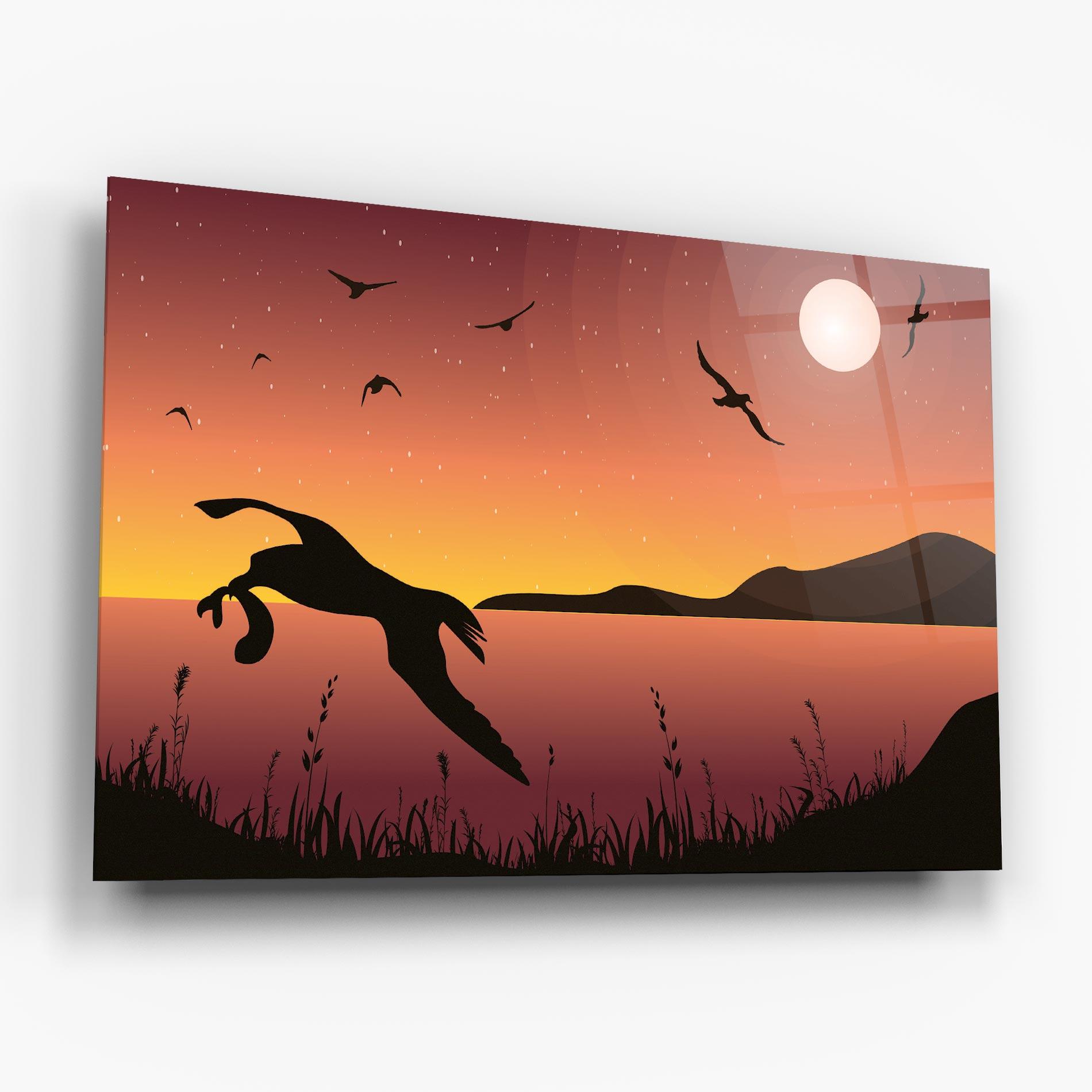 Üvegkép Birds Fishing mockup 6