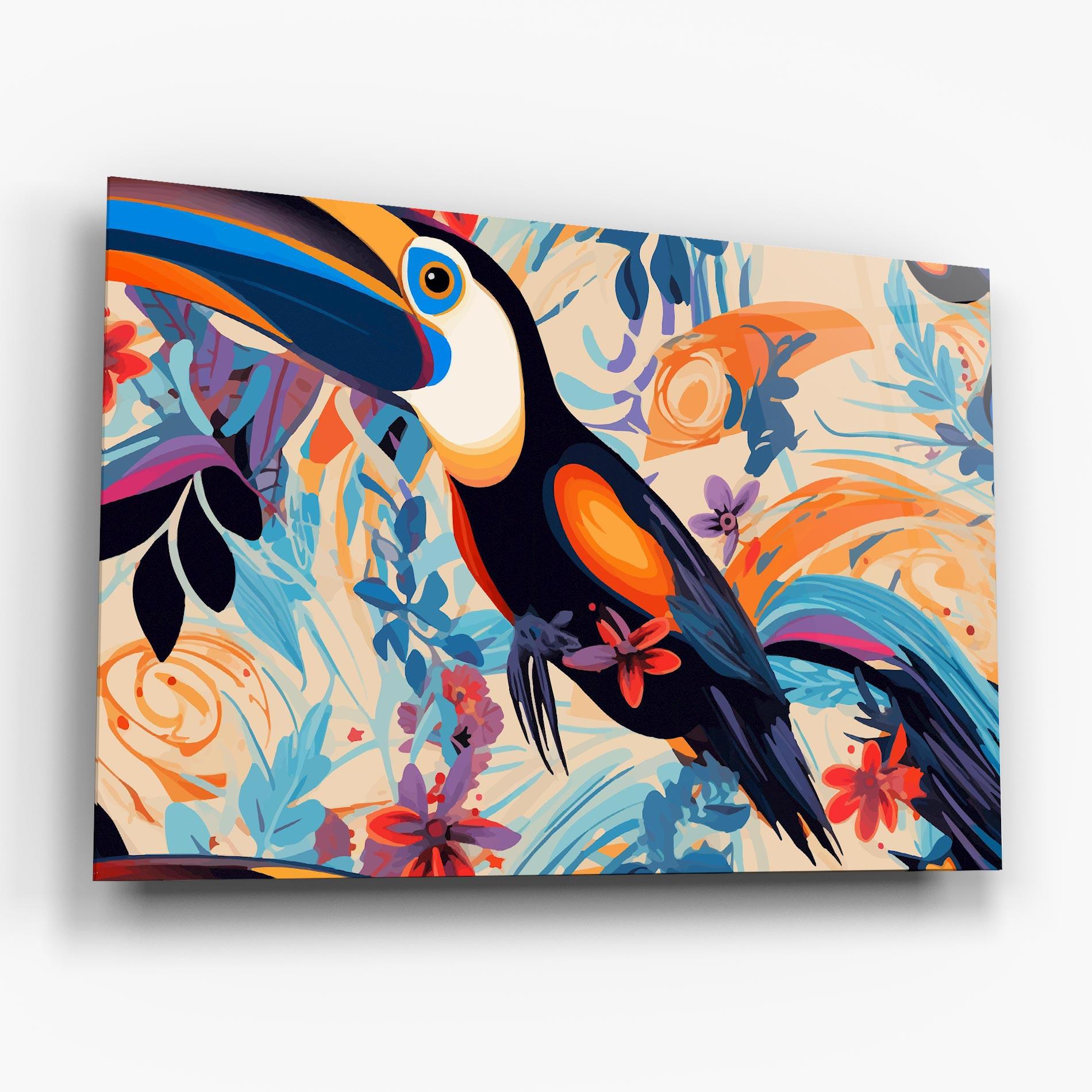 Üvegkép Colorful Toucan mockup 6