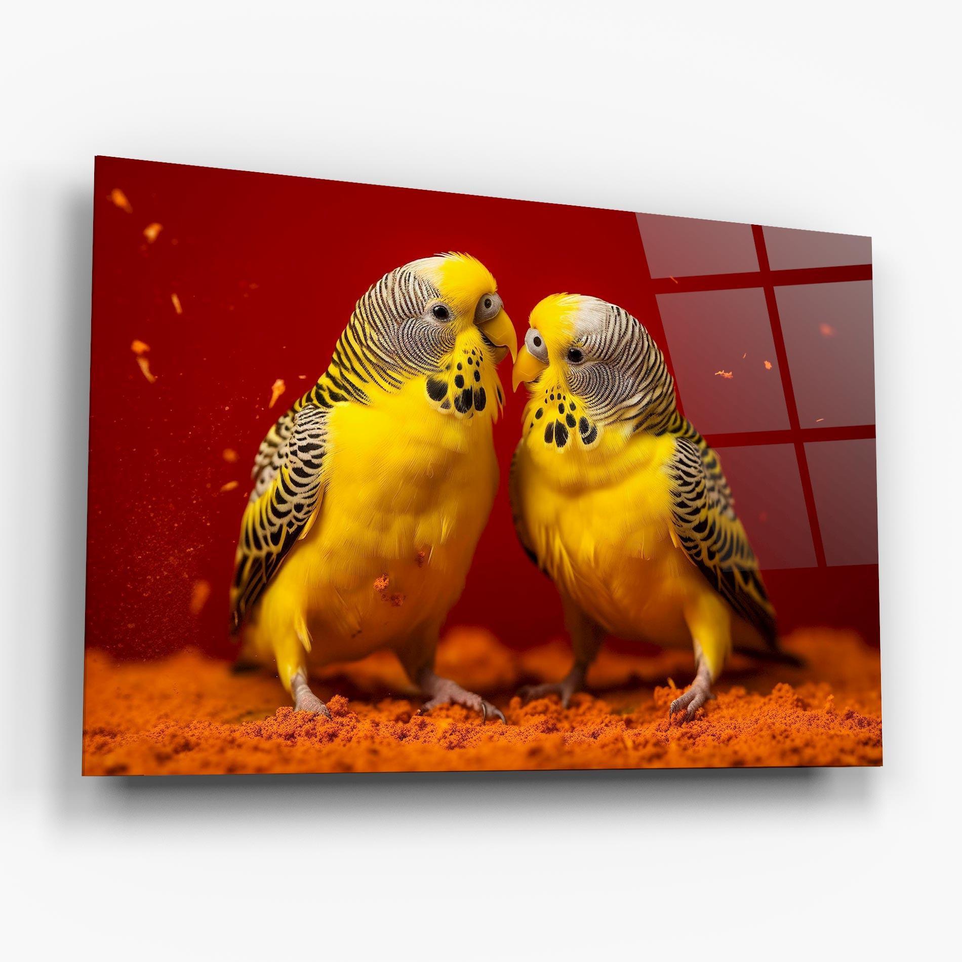 Üvegkép Cute Yellow Birds mockup 6