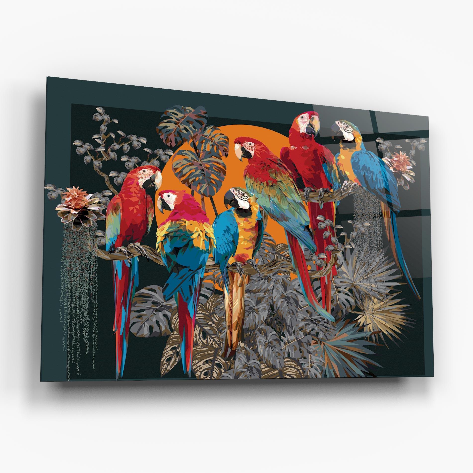 Üvegkép Family Parrot mockup 6