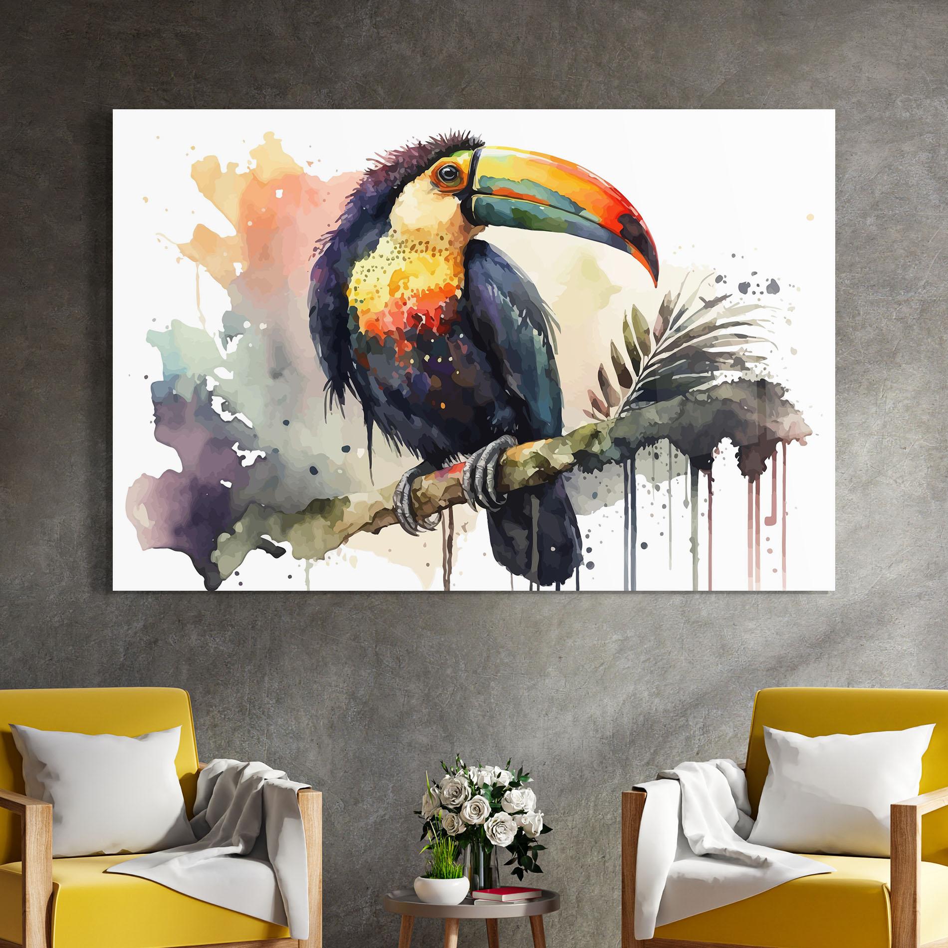 Üvegkép Beautiful Toucan Art mockup 4