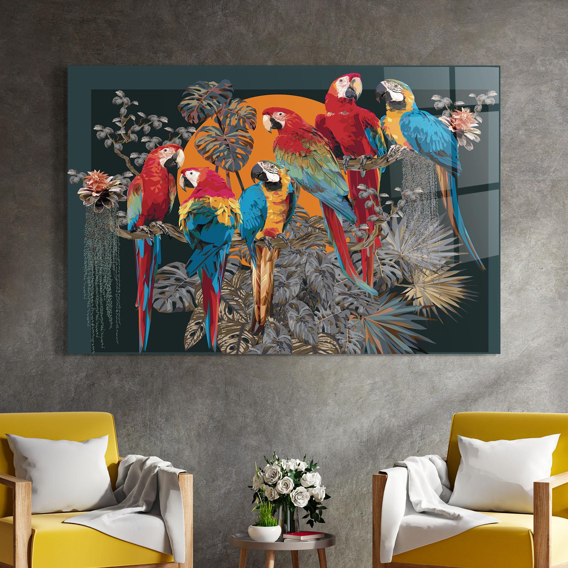 Üvegkép Family Parrot mockup 4