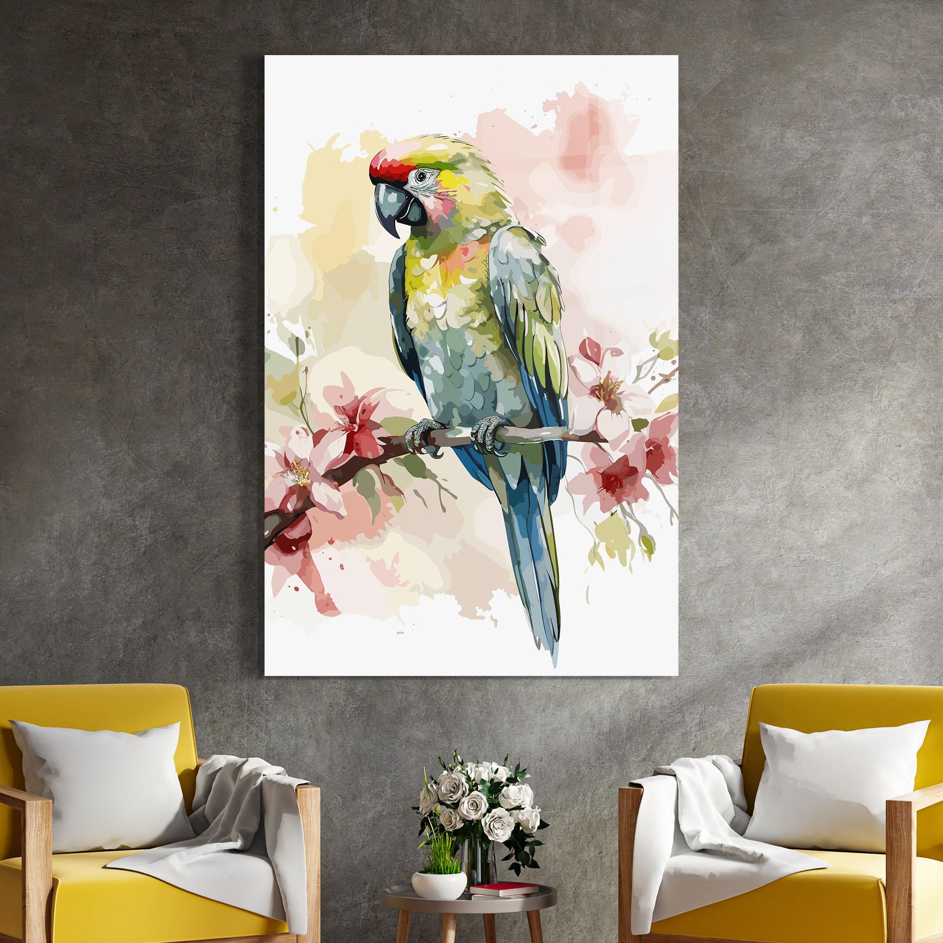 Üvegkép Beautiful Parrot mockup 4