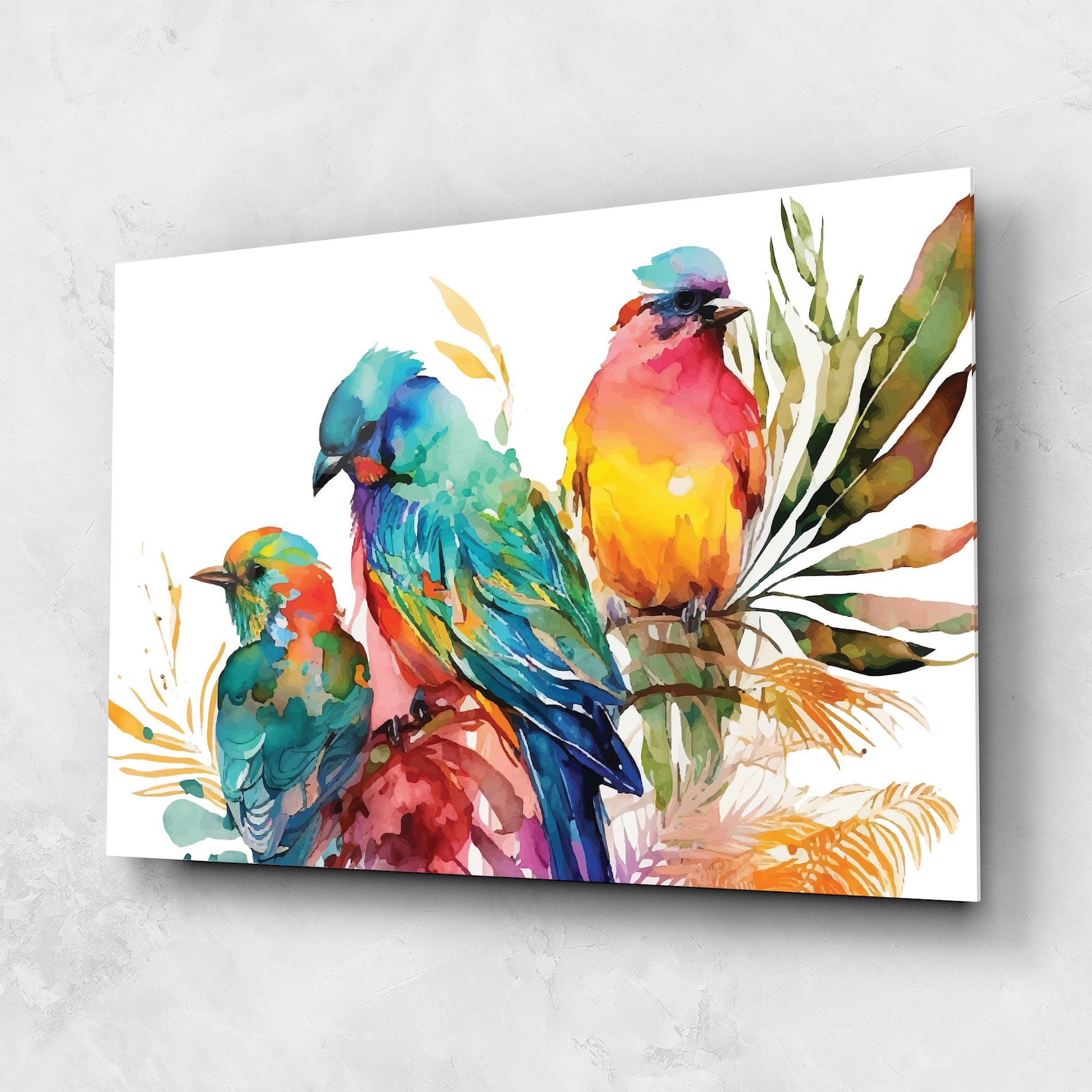 Üvegkép Colorful Birds mockup 1