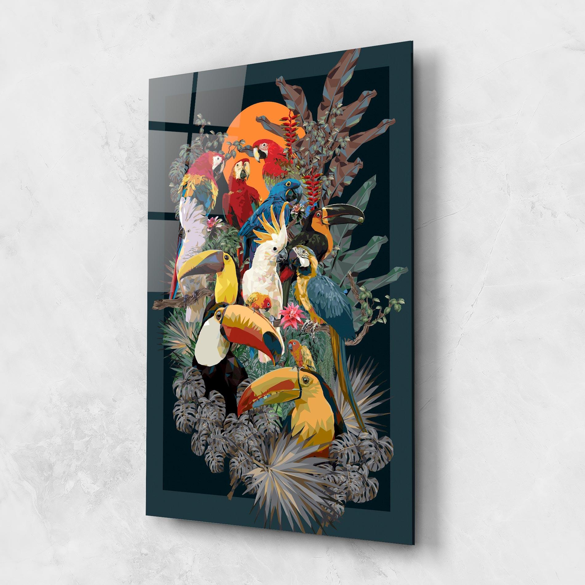 Üvegkép Birds And Plants mockup 1