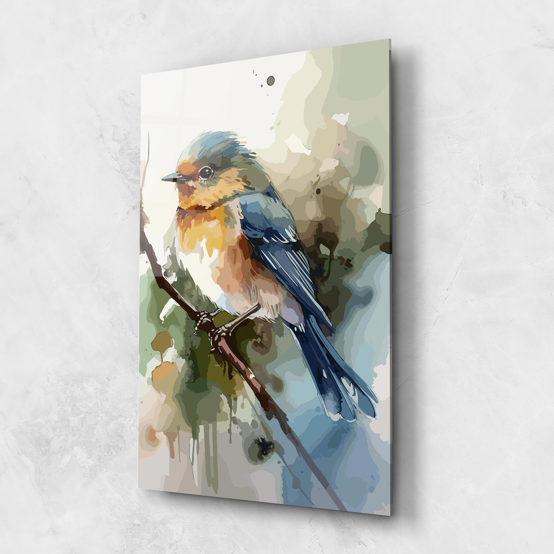 Üvegkép Blue Pretty Bird mockup 1