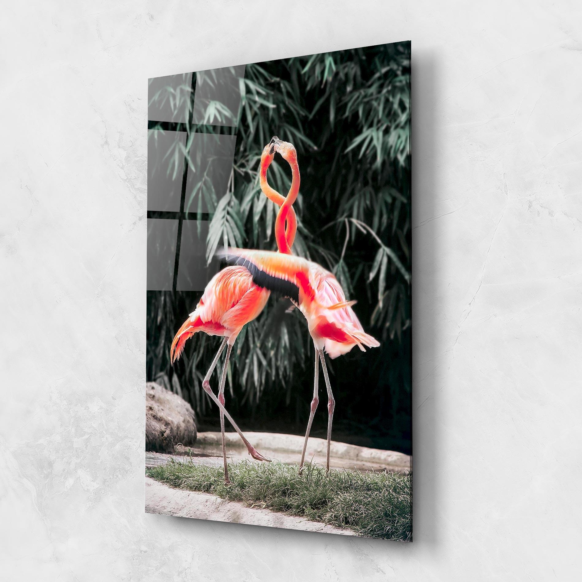 Üvegkép Flamingo Love mockup 1