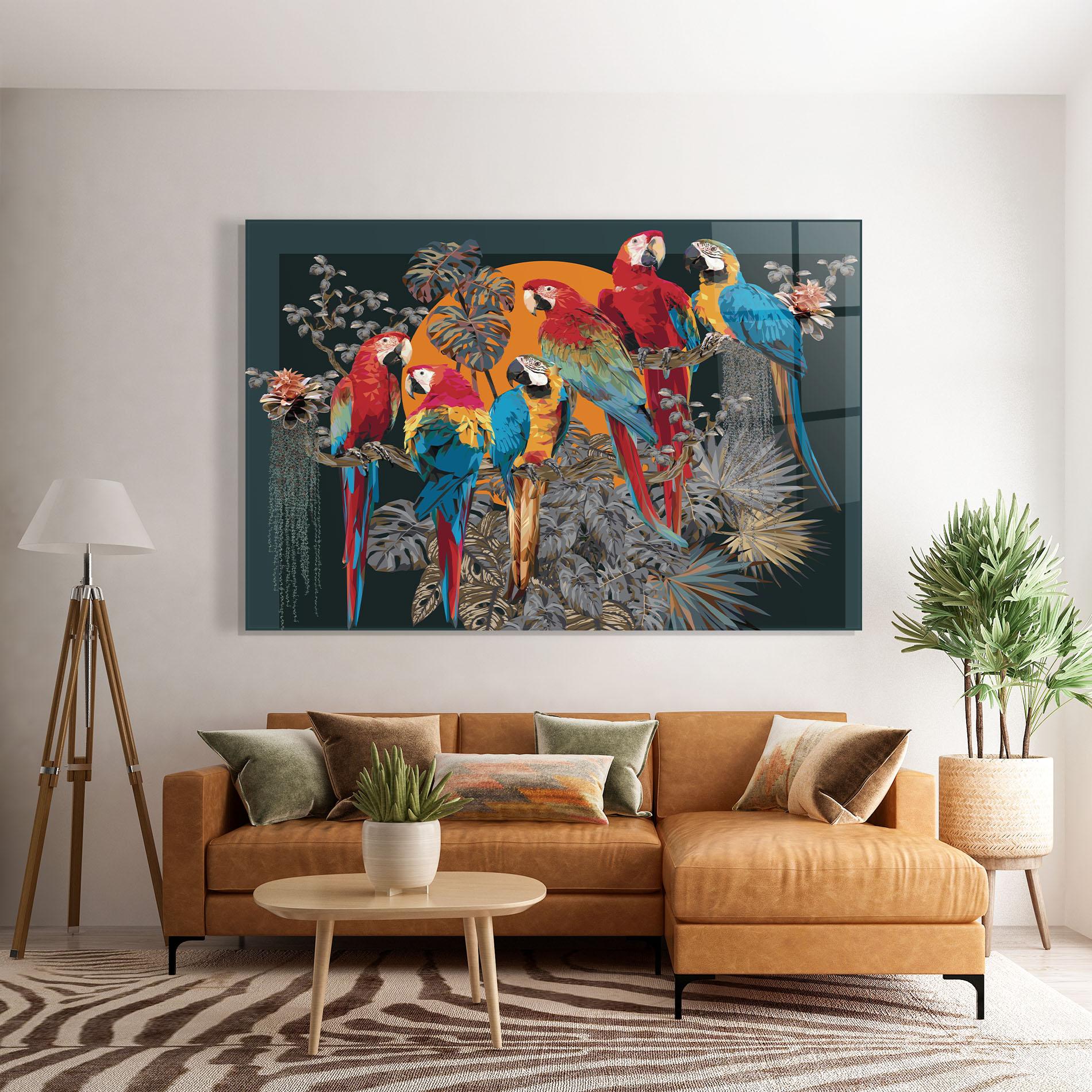 Üvegkép Family Parrot mockup 7