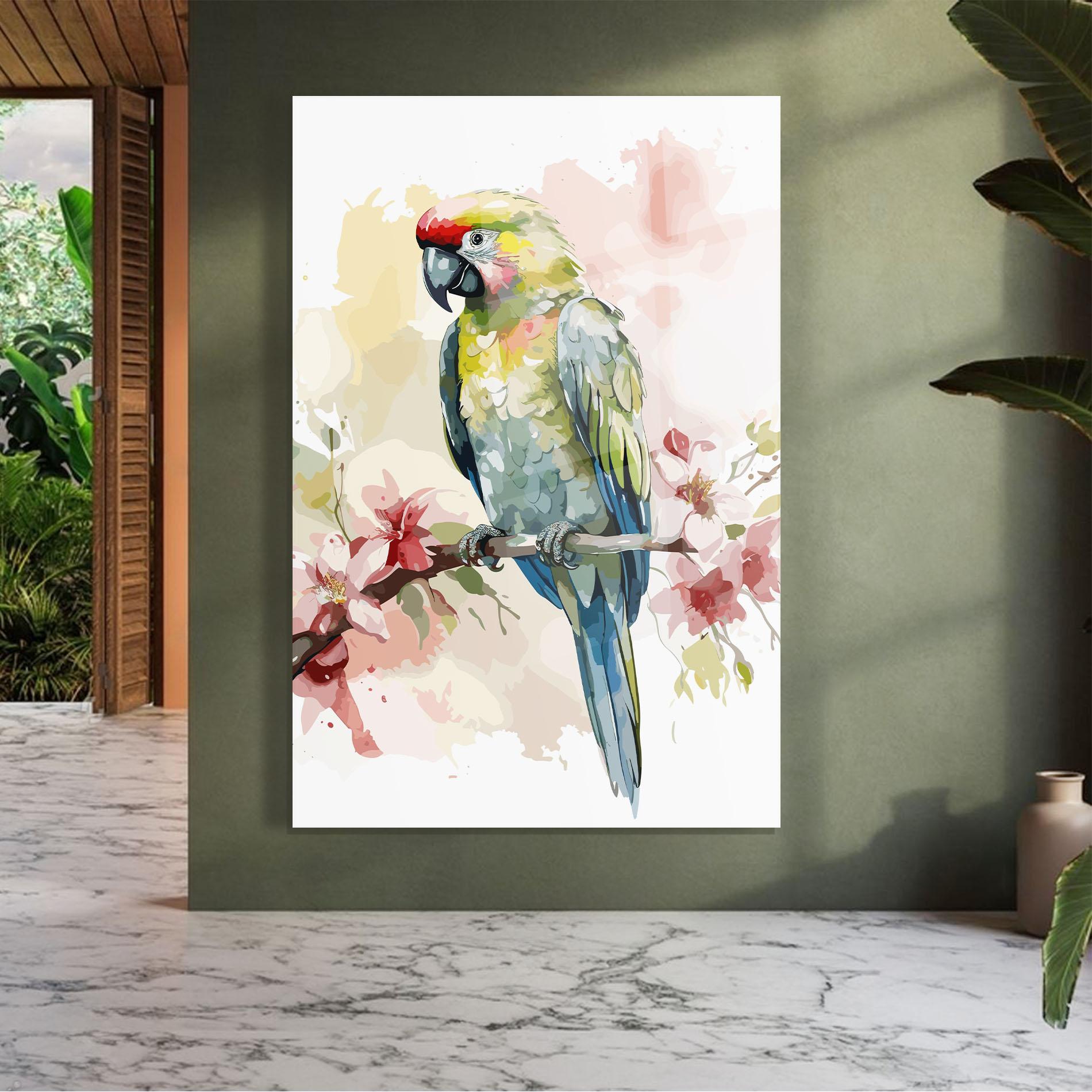 Üvegkép Beautiful Parrot mockup 7