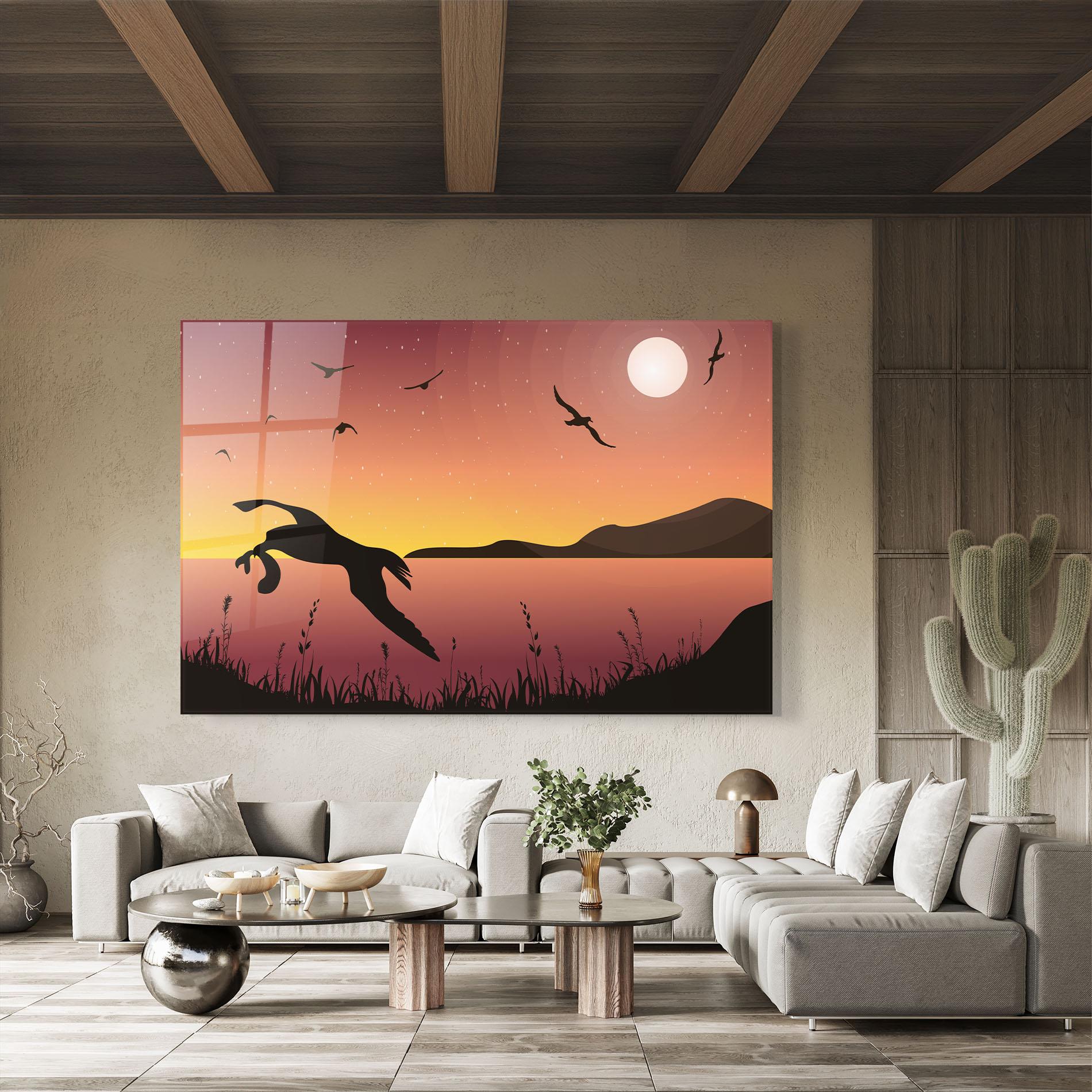 Üvegkép Birds Fishing mockup 8