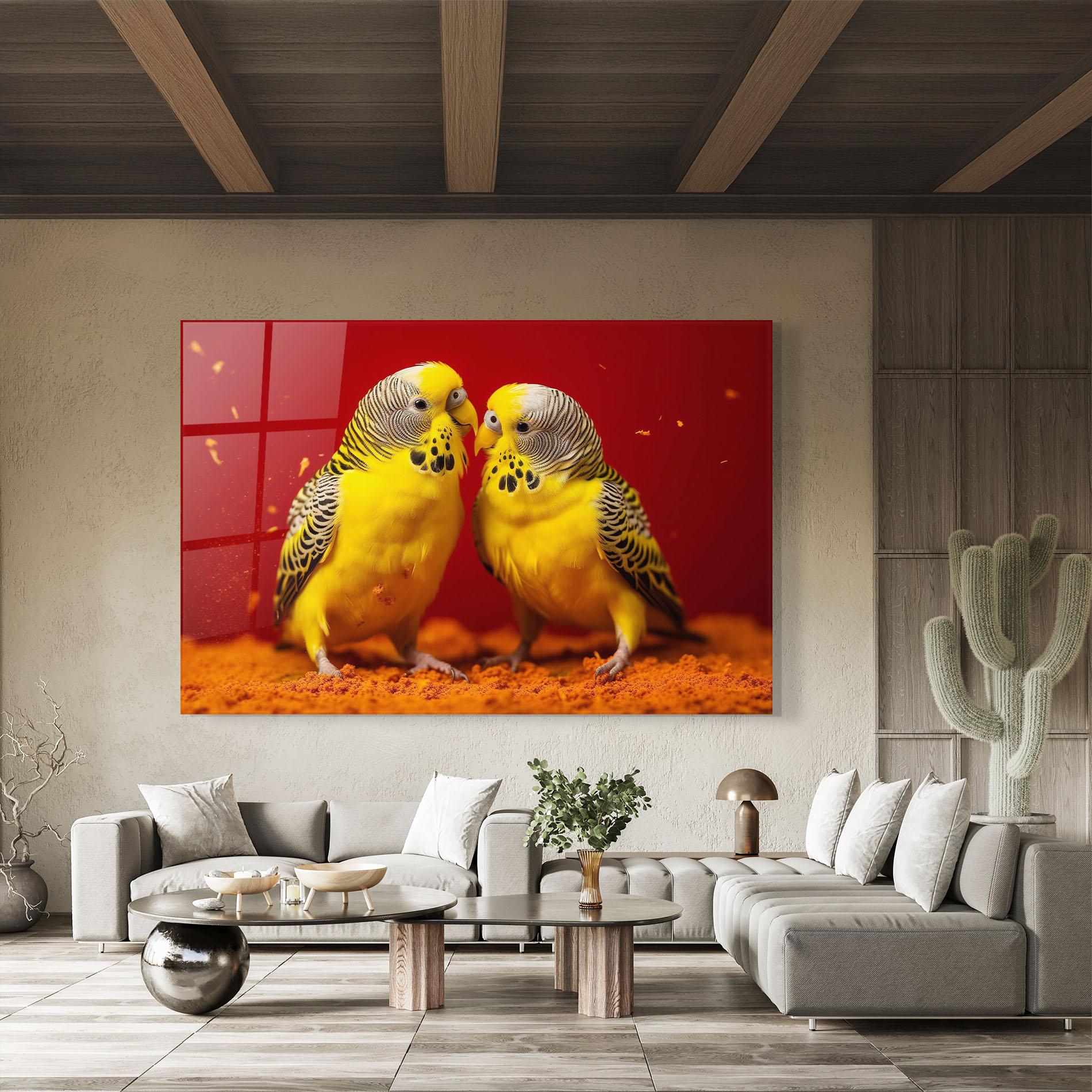 Üvegkép Cute Yellow Birds mockup 8