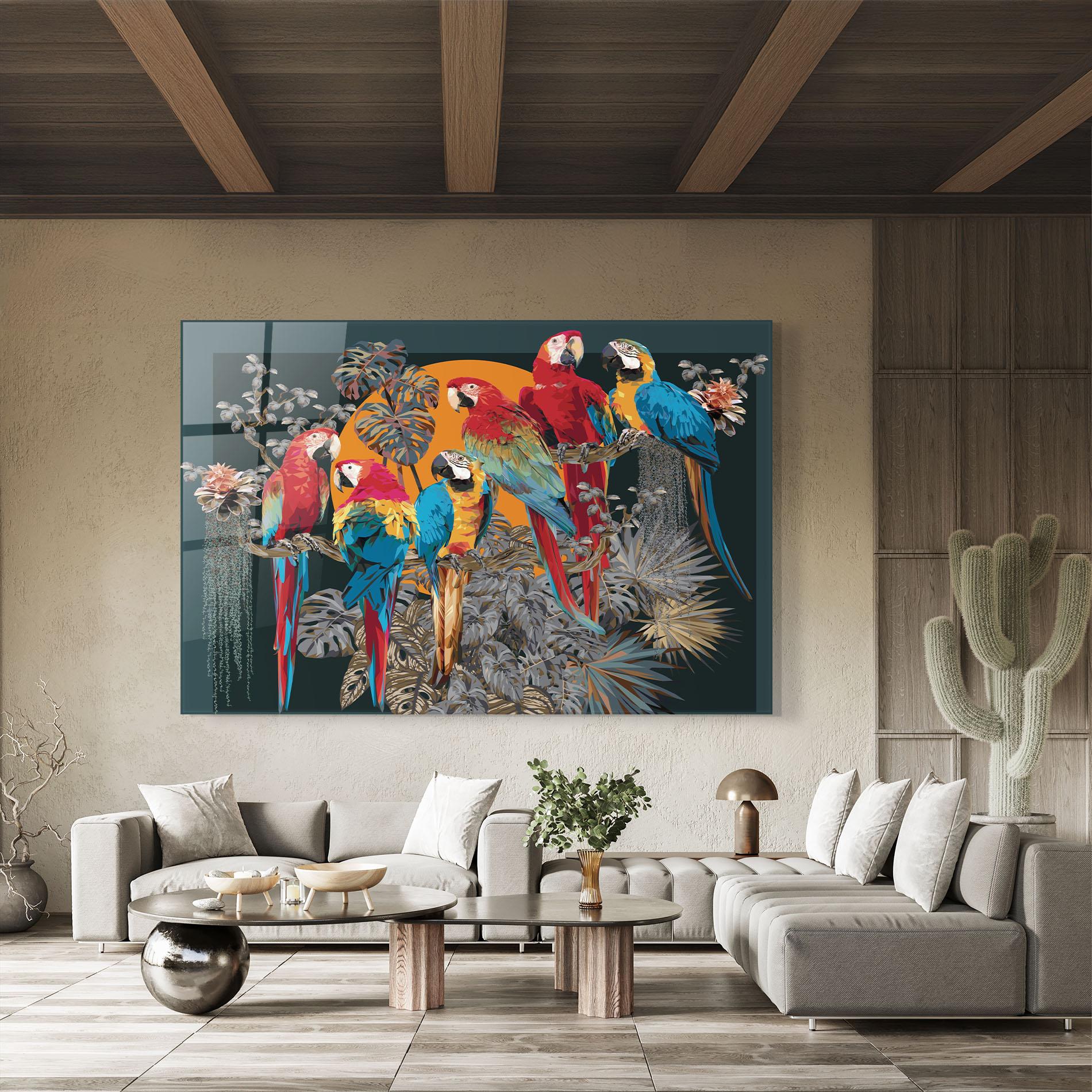 Üvegkép Family Parrot mockup 8