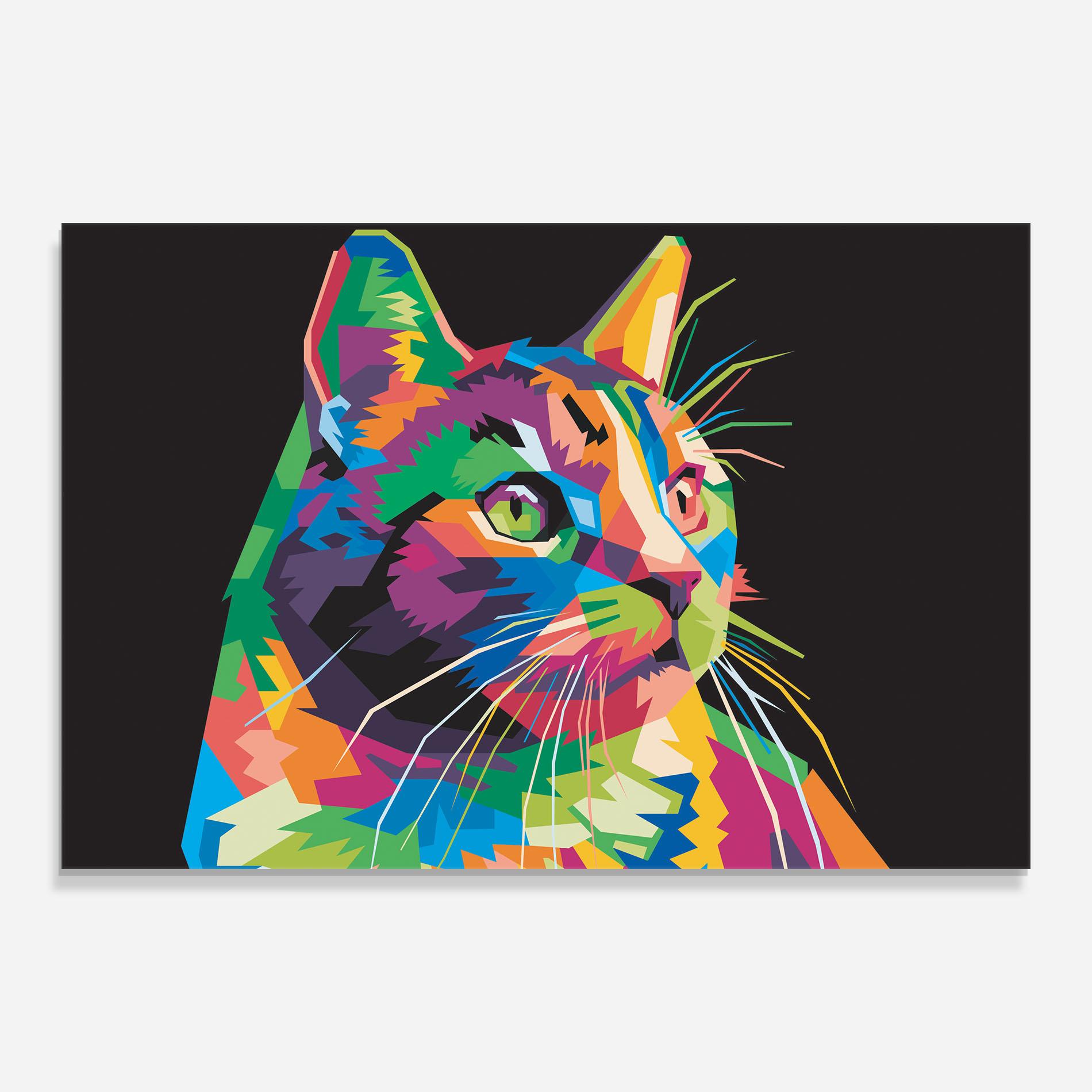 Üvegkép Color Mix Cat mockup 0