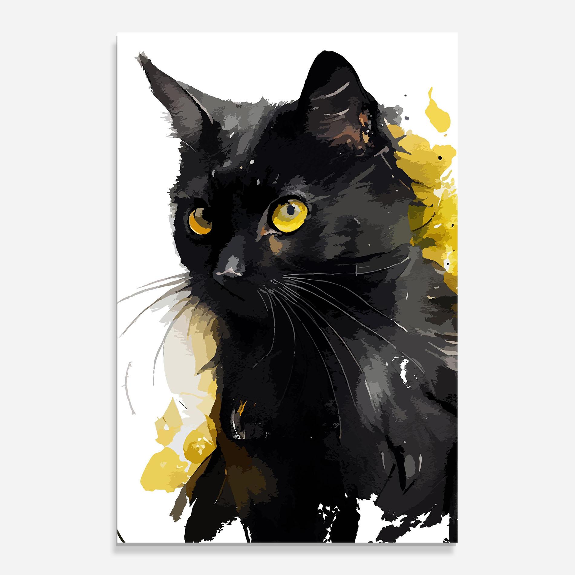 Üvegkép Beautiful Black Cat mockup 0