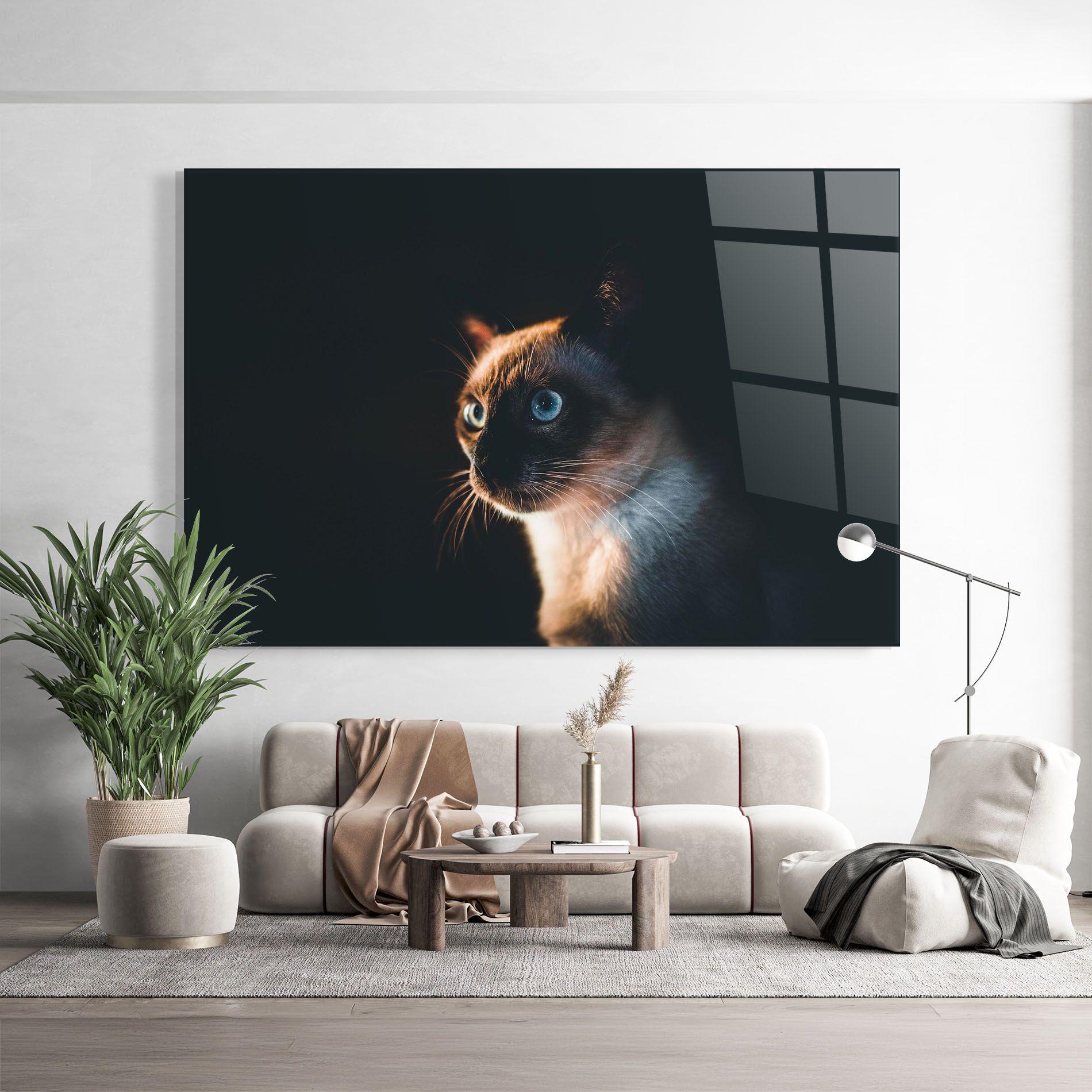 Blue Eyes Cat In Dark mockup 9