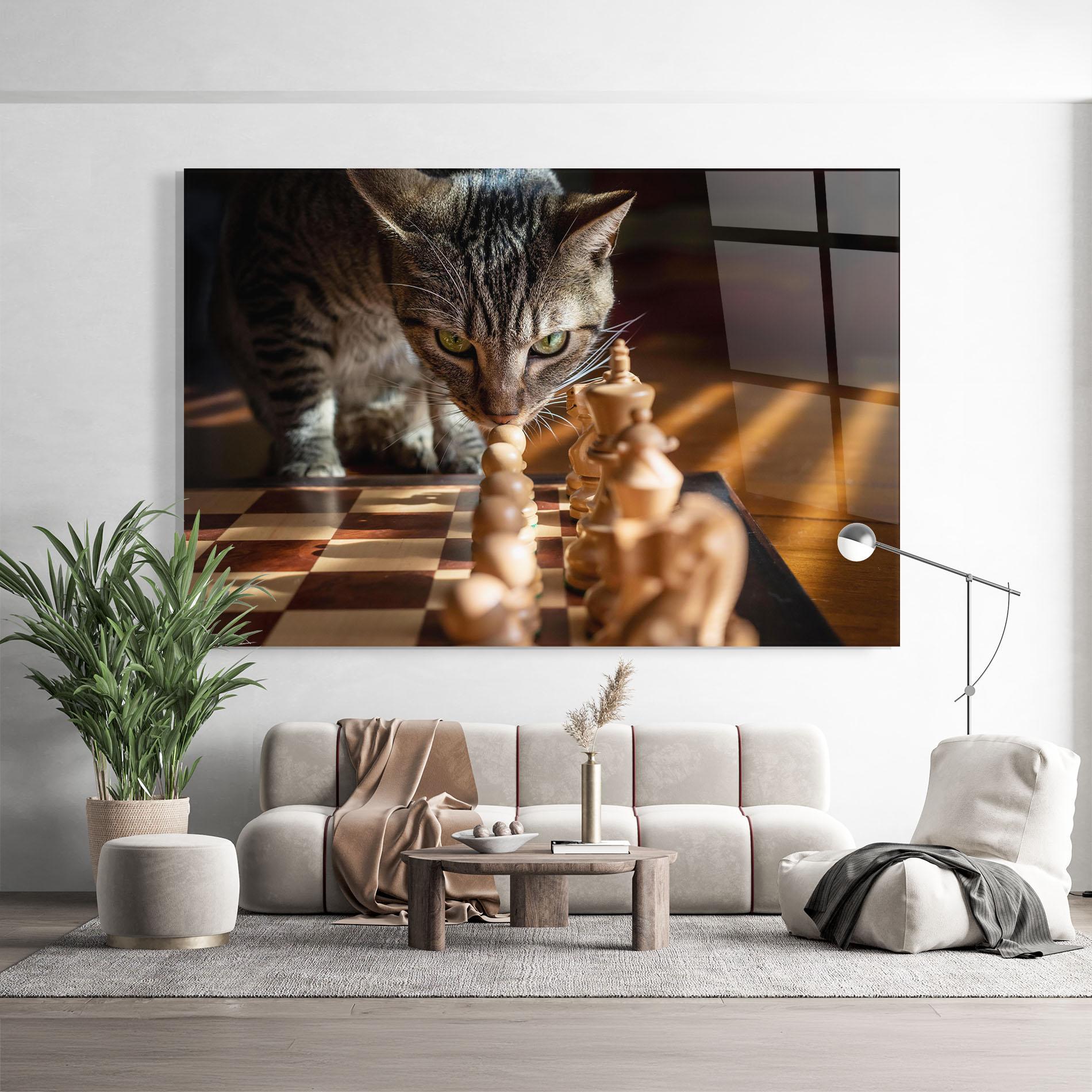 Üvegkép Chess Cat mockup 9