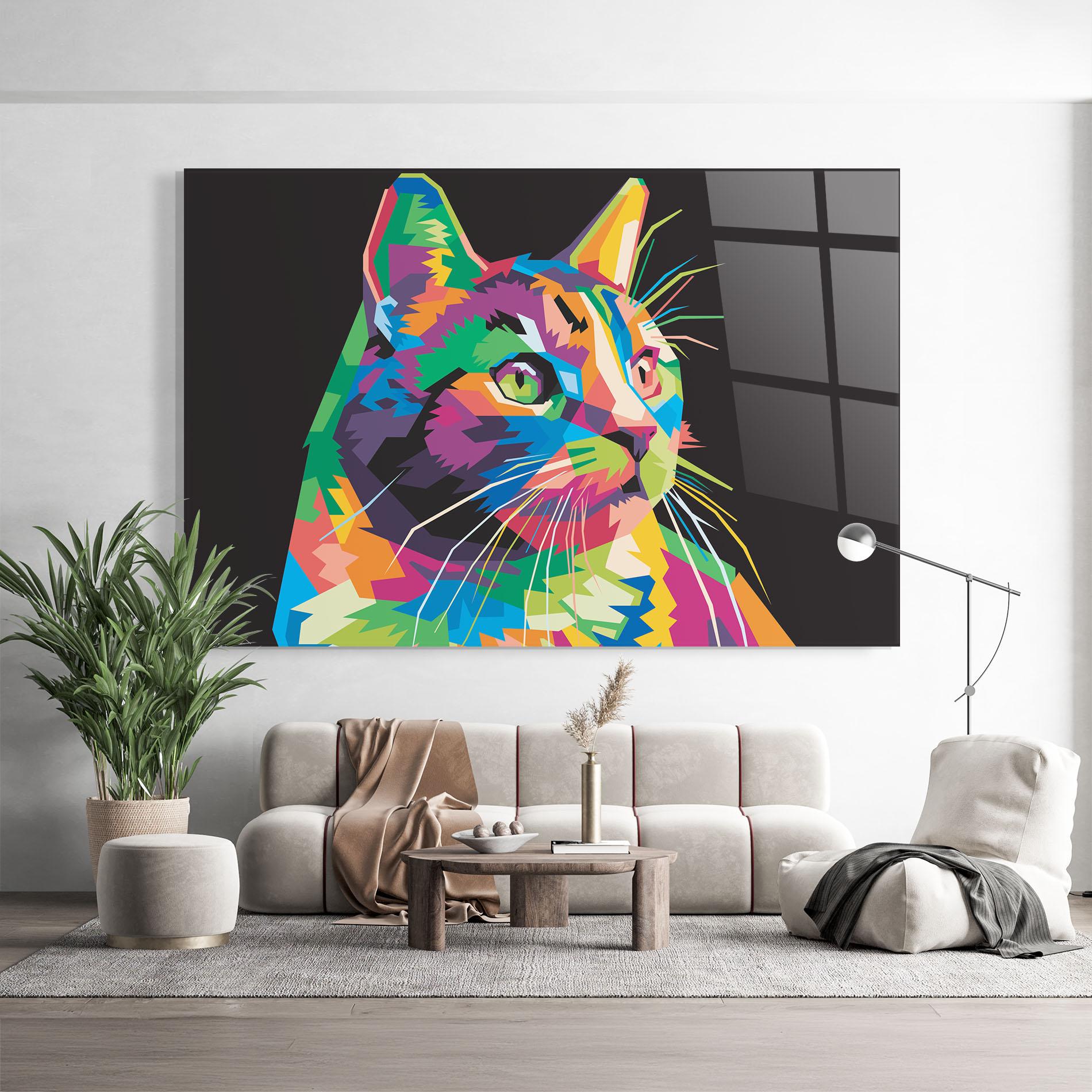 Üvegkép Color Mix Cat mockup 9