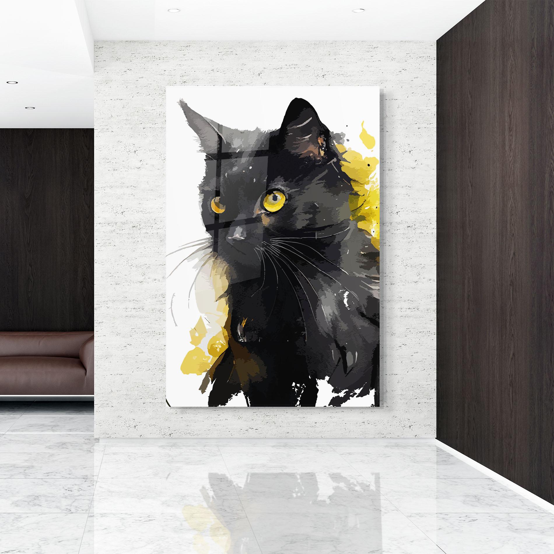 Üvegkép Beautiful Black Cat mockup 9