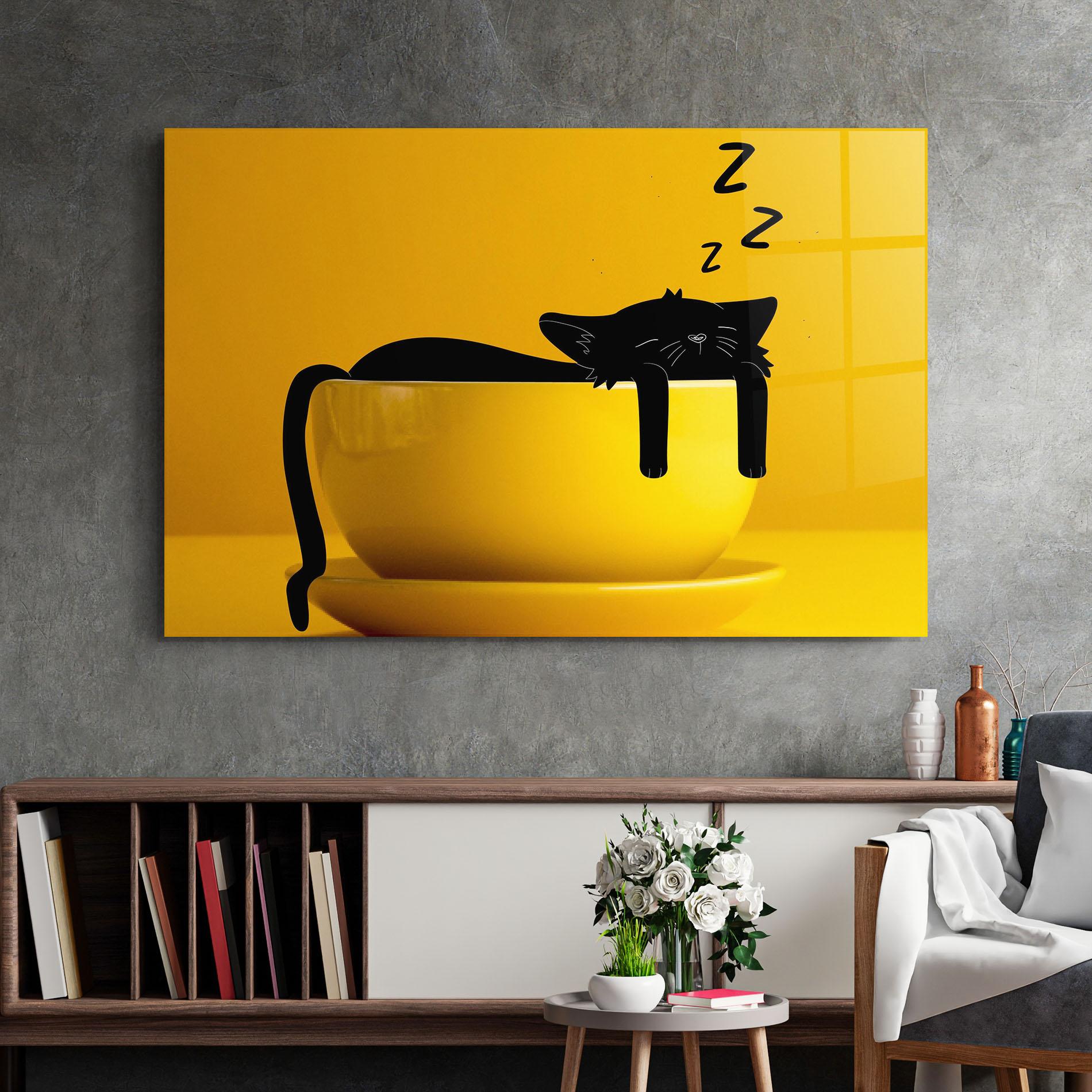 Üvegkép Cat In A Cup mockup 2