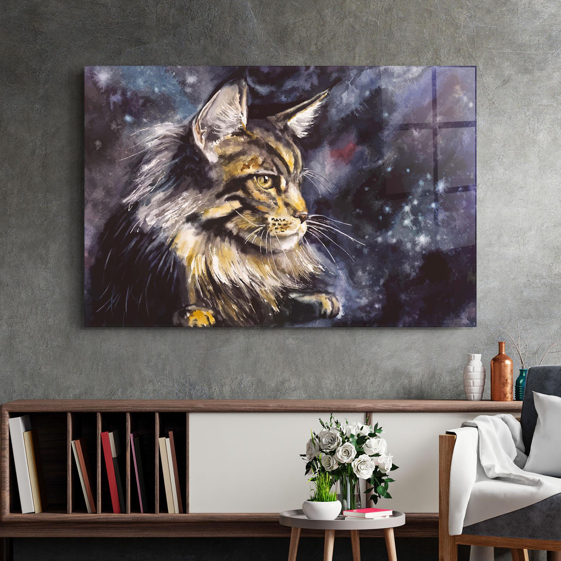 Üvegkép Cat Watercolor Art mockup 2