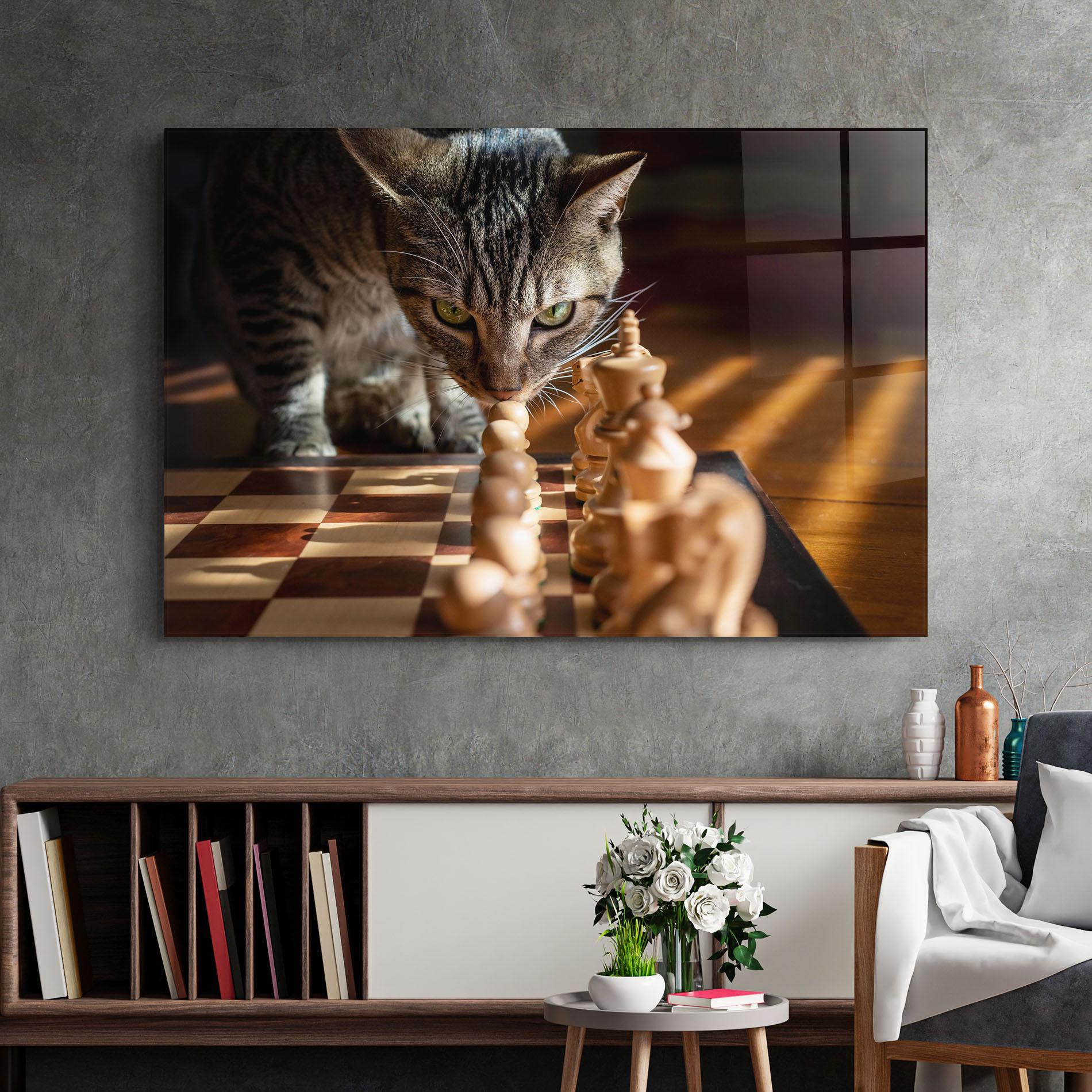 Üvegkép Chess Cat mockup 2
