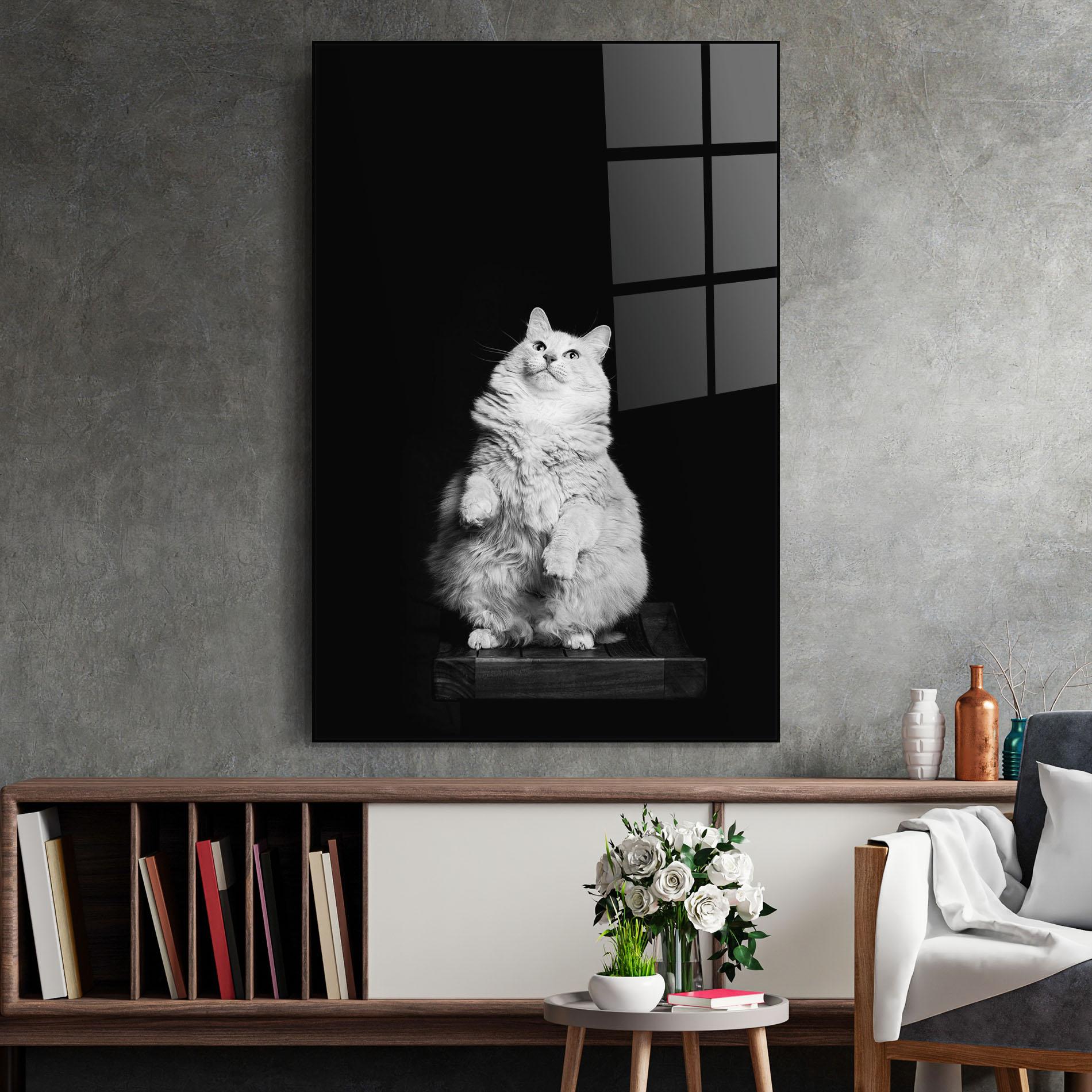 Üvegkép Big Fluffy Cat mockup 2