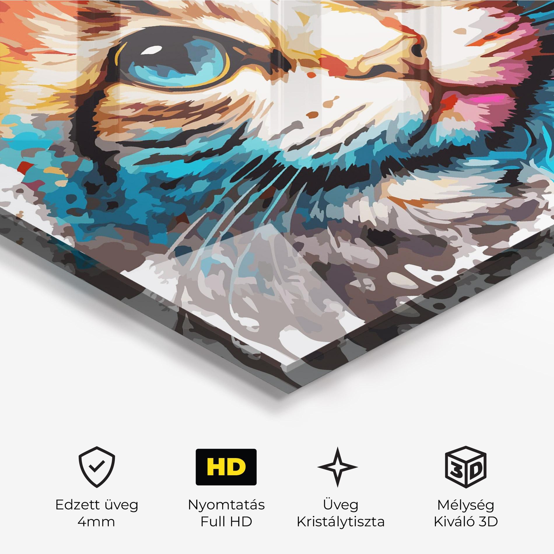 Üvegkép Blue Eyes Cat mockup 3