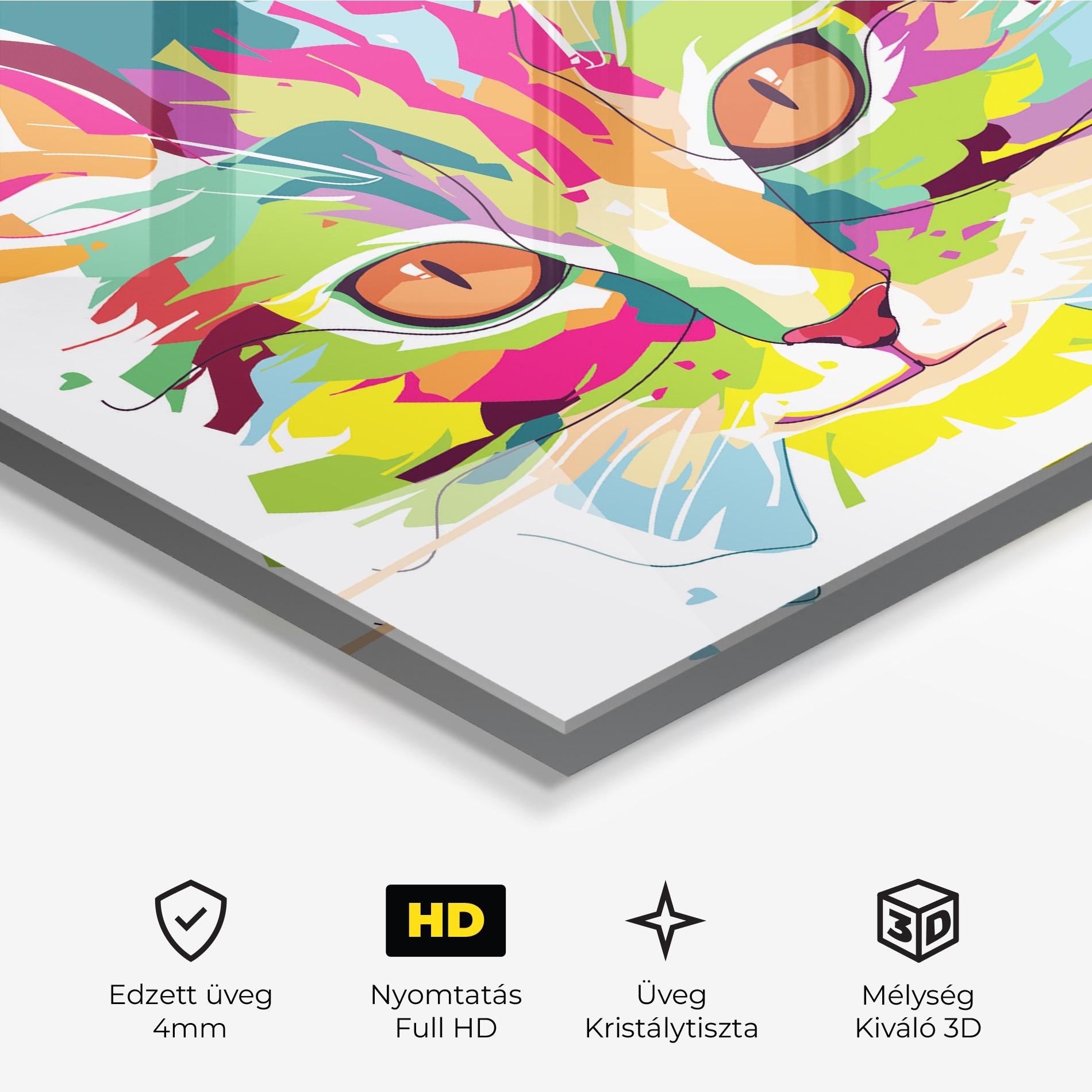 Üvegkép Cat Art Close Up mockup 3