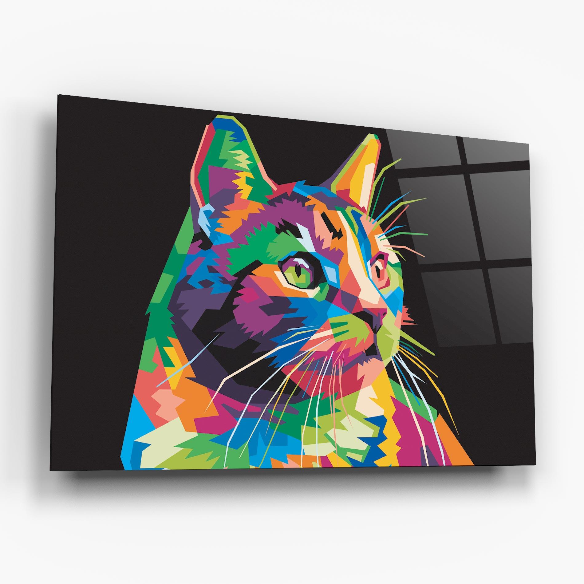Üvegkép Color Mix Cat mockup 6