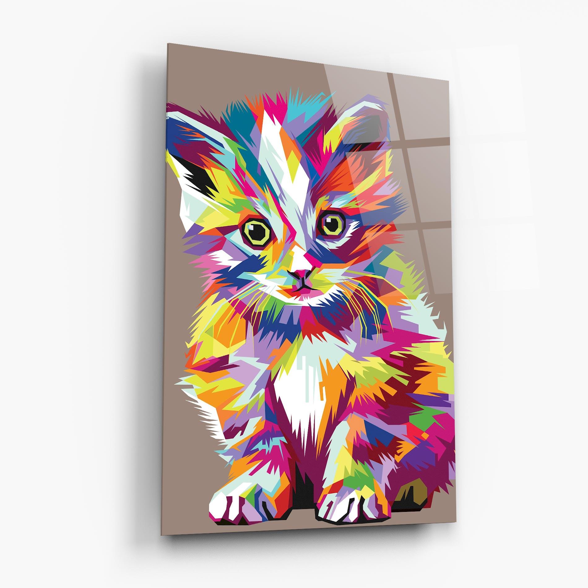 Üvegkép Colorful Cat mockup 6