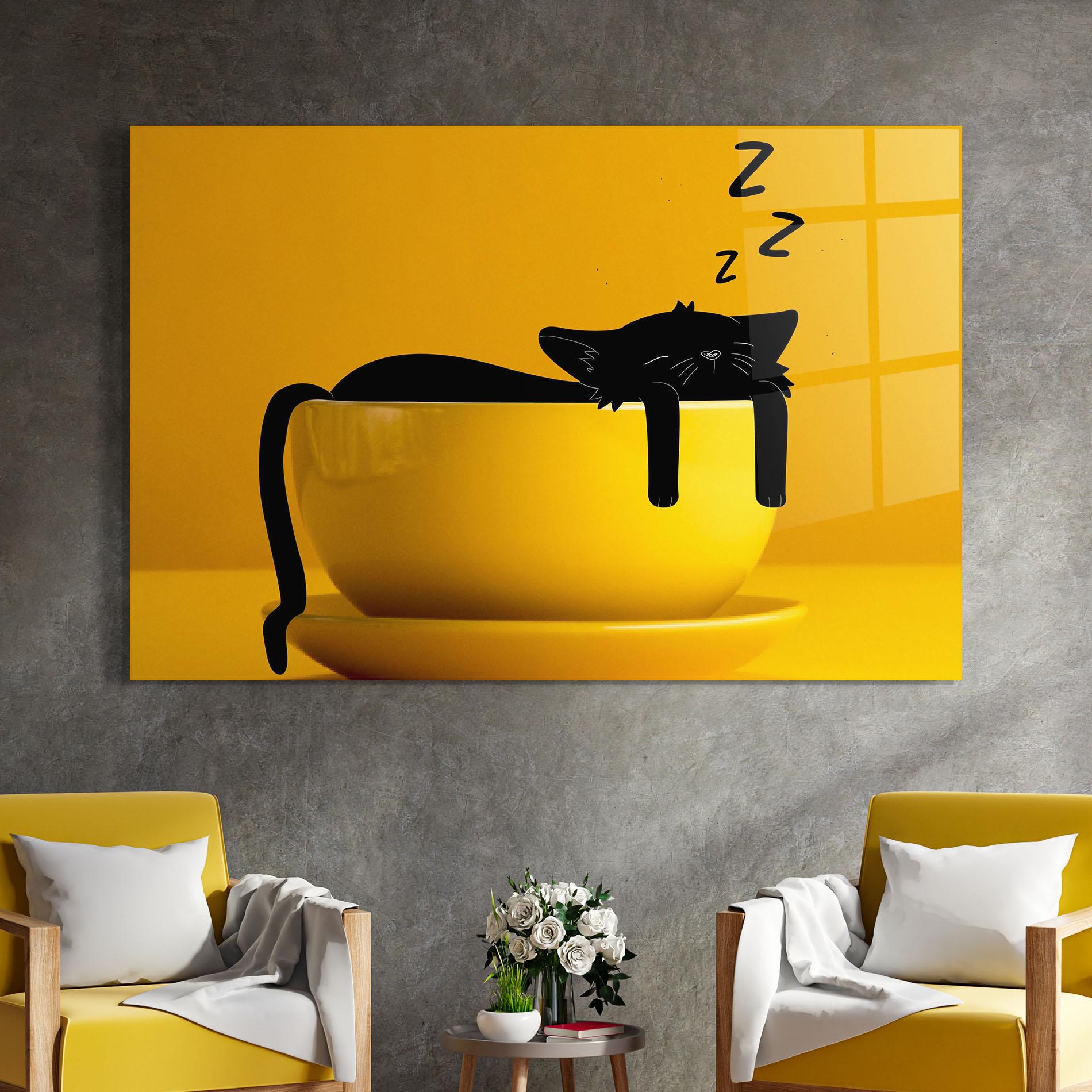 Üvegkép Cat In A Cup mockup 4