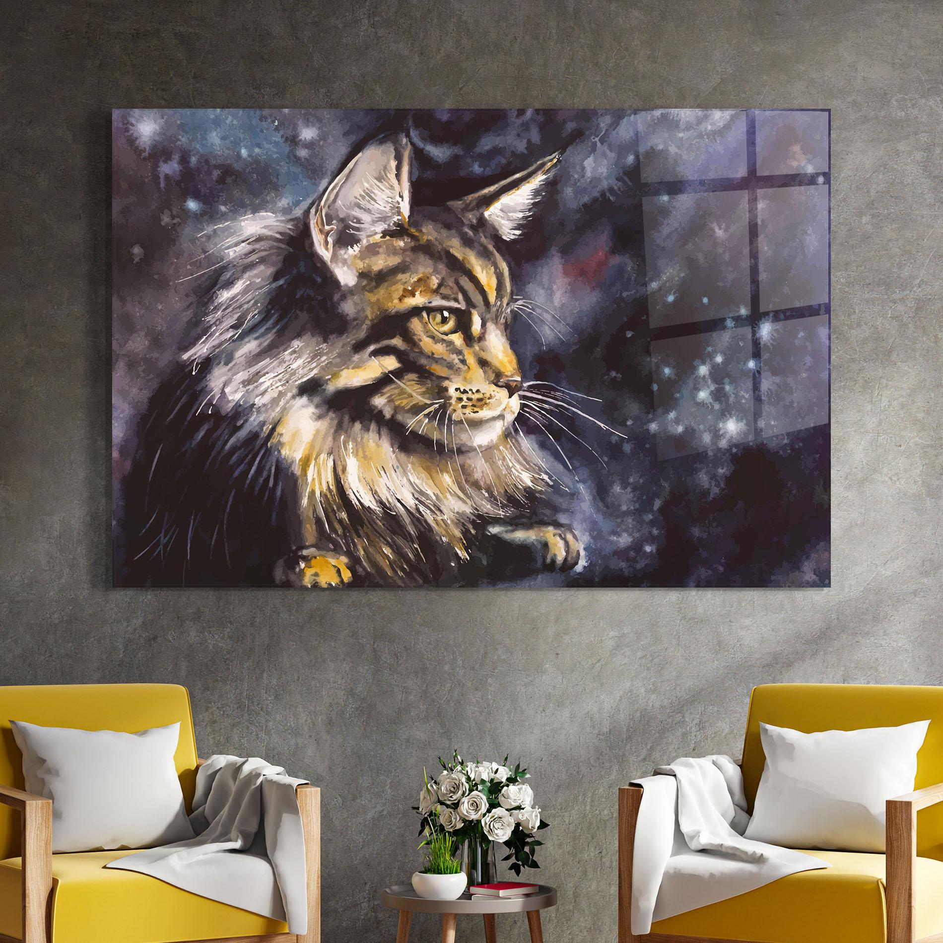 Üvegkép Cat Watercolor Art mockup 4