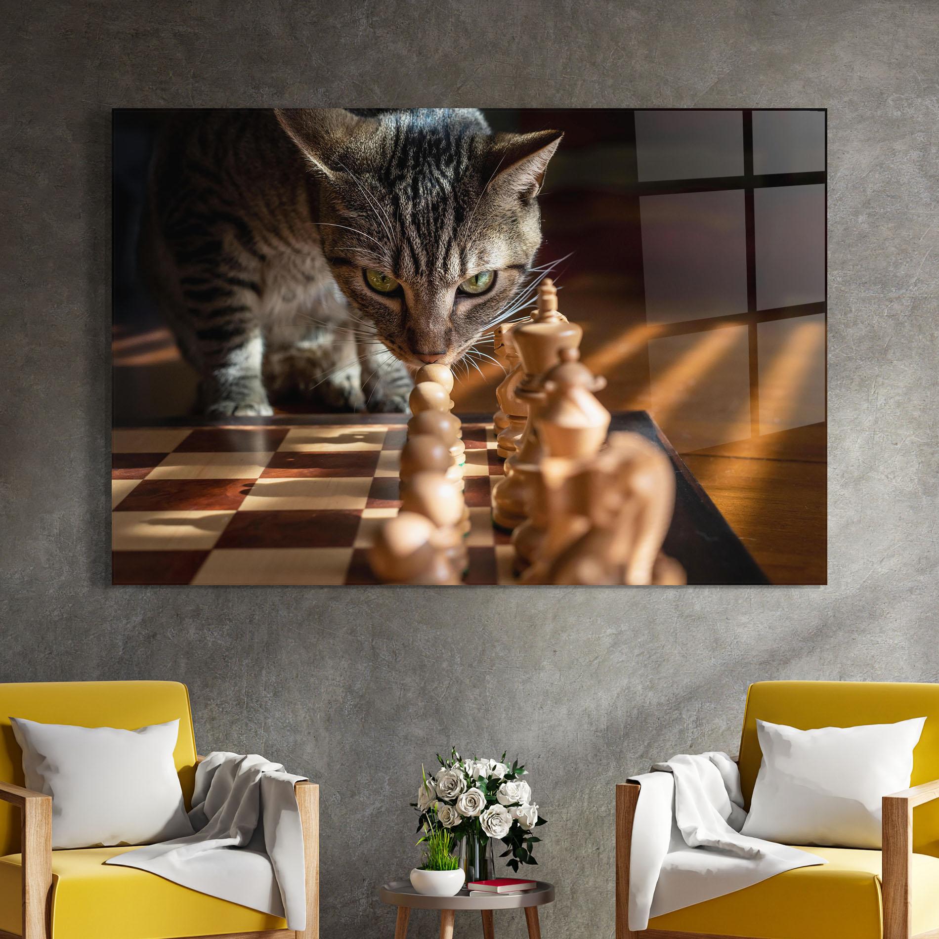 Üvegkép Chess Cat mockup 4