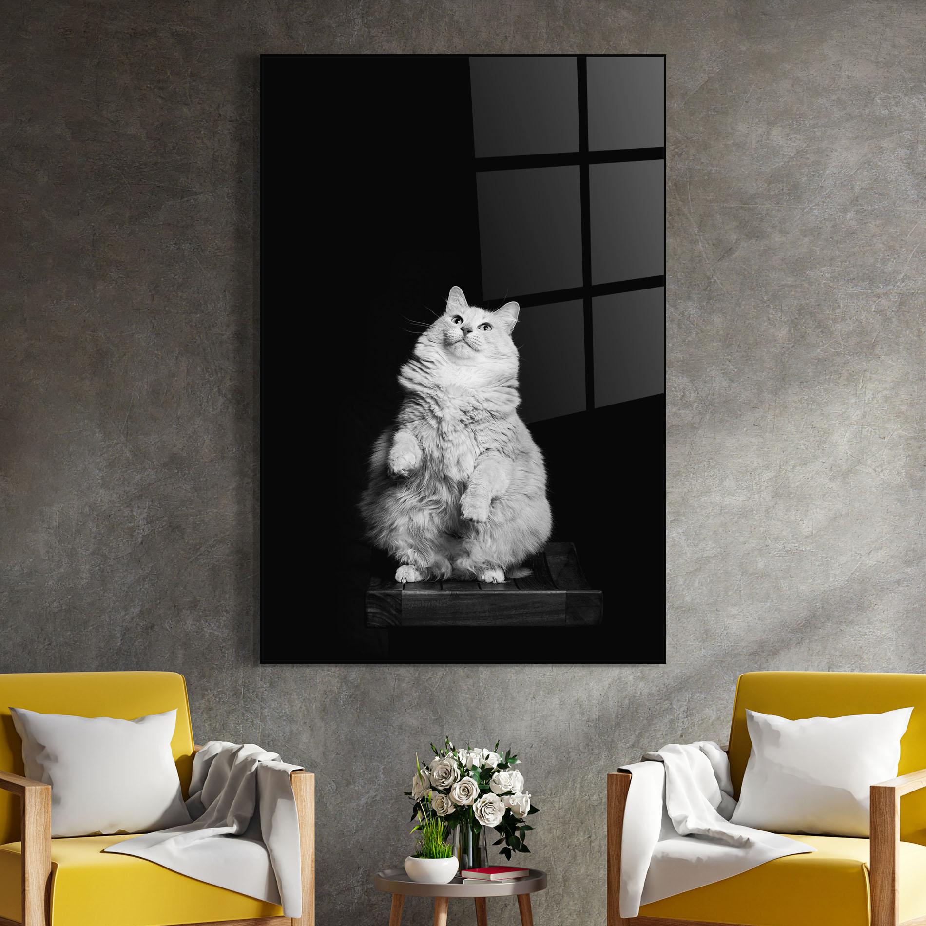 Üvegkép Big Fluffy Cat mockup 4