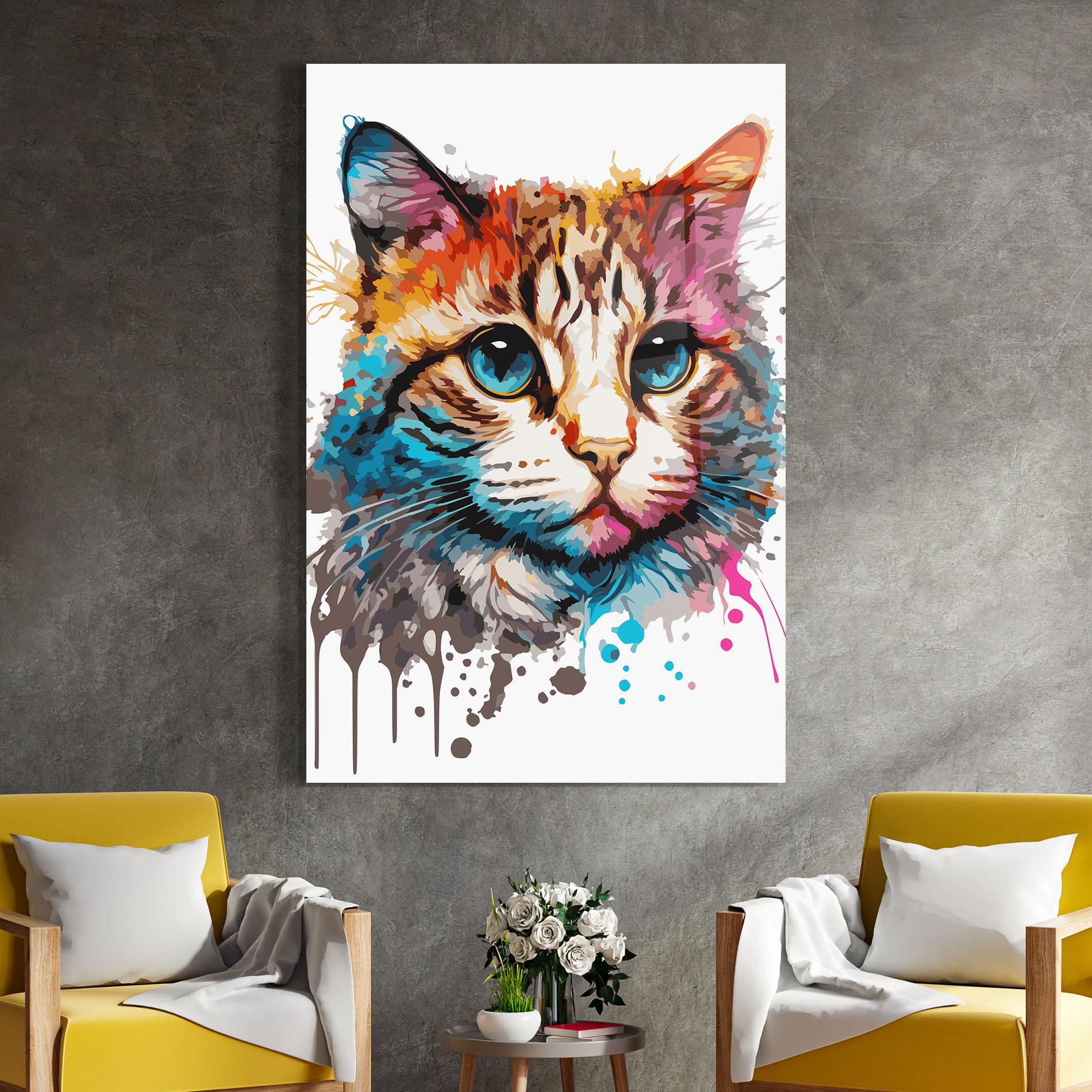 Üvegkép Blue Eyes Cat mockup 4