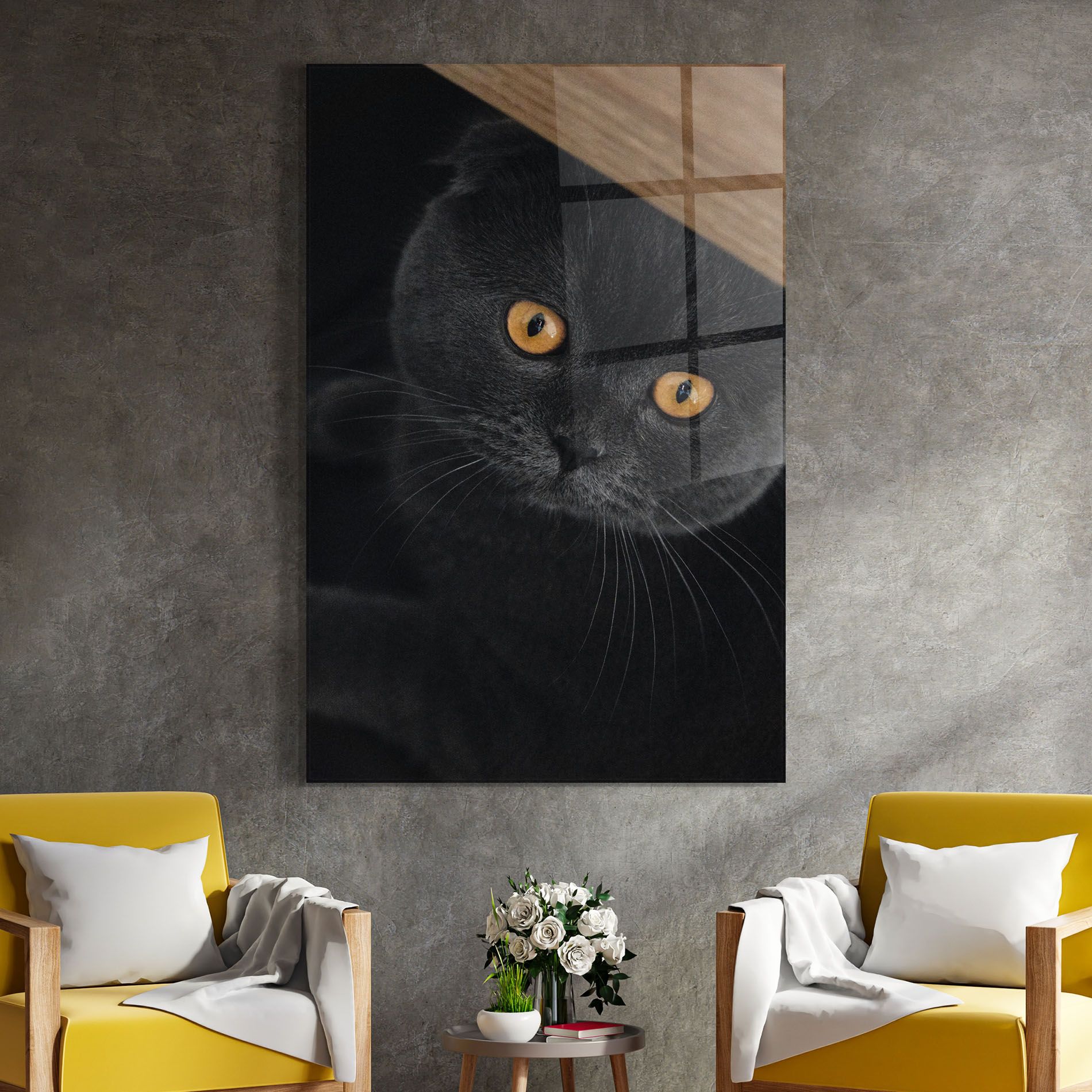 Grey Cat With Orange Eyes mockup 4