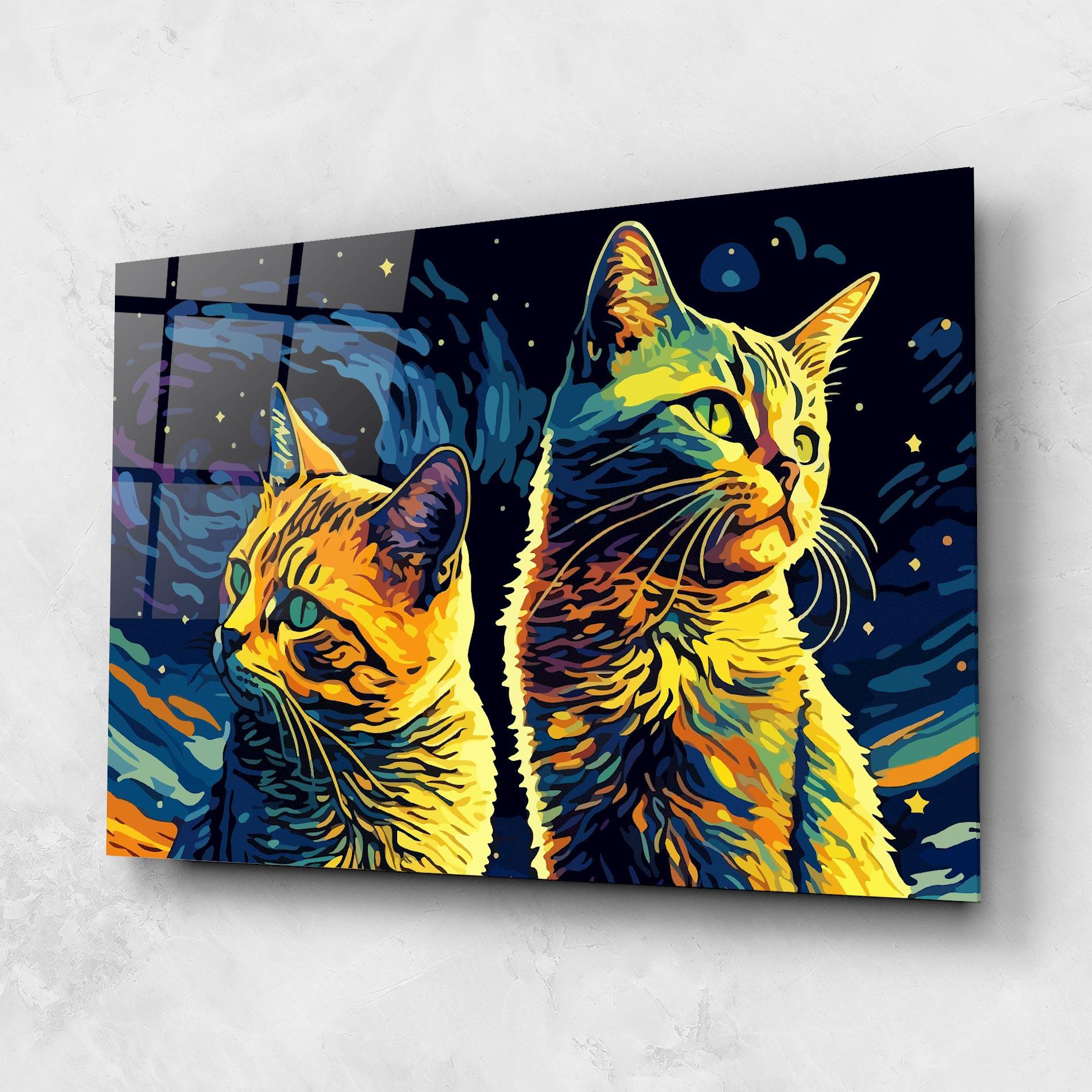 Üvegkép Cat Painting mockup 1