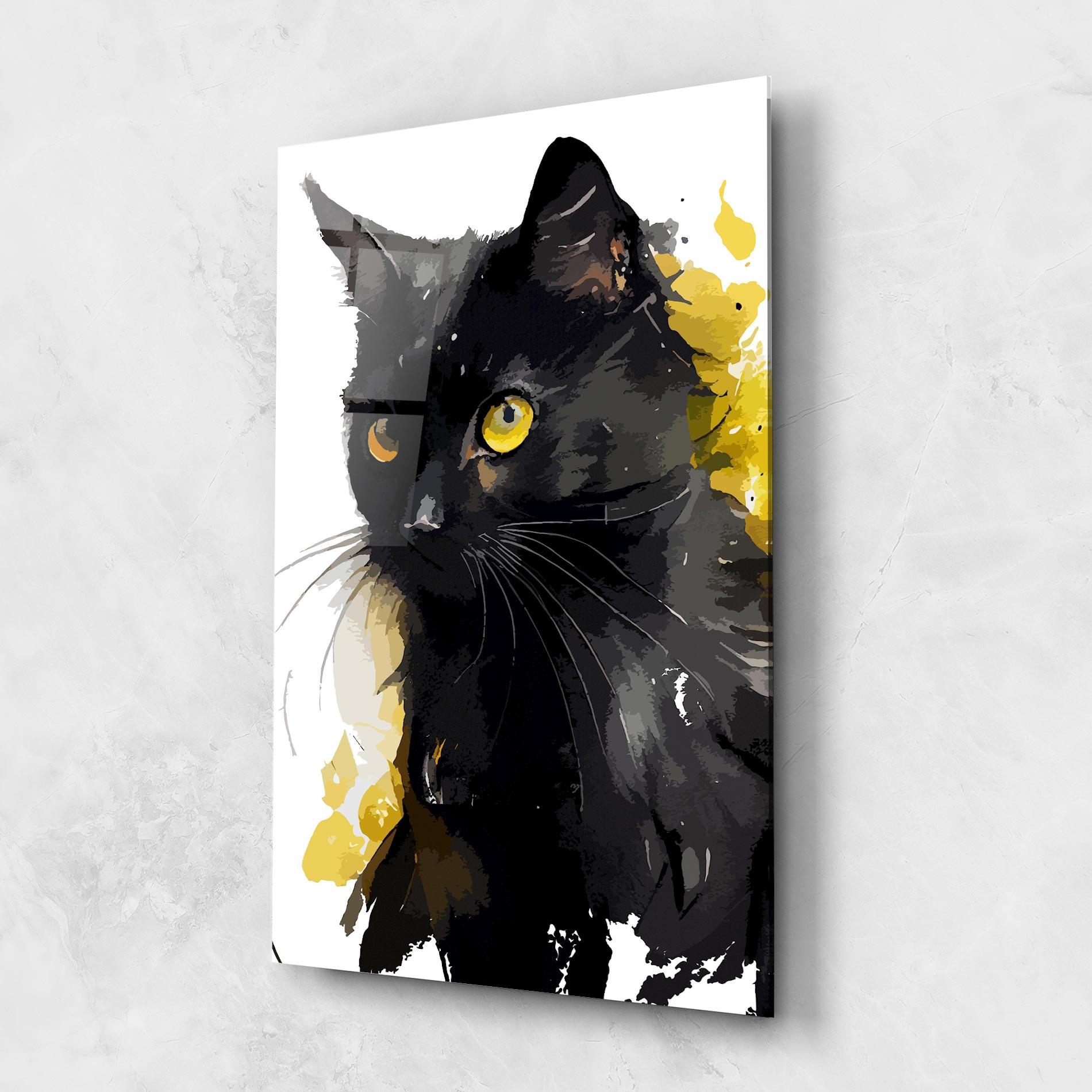 Üvegkép Beautiful Black Cat mockup 1