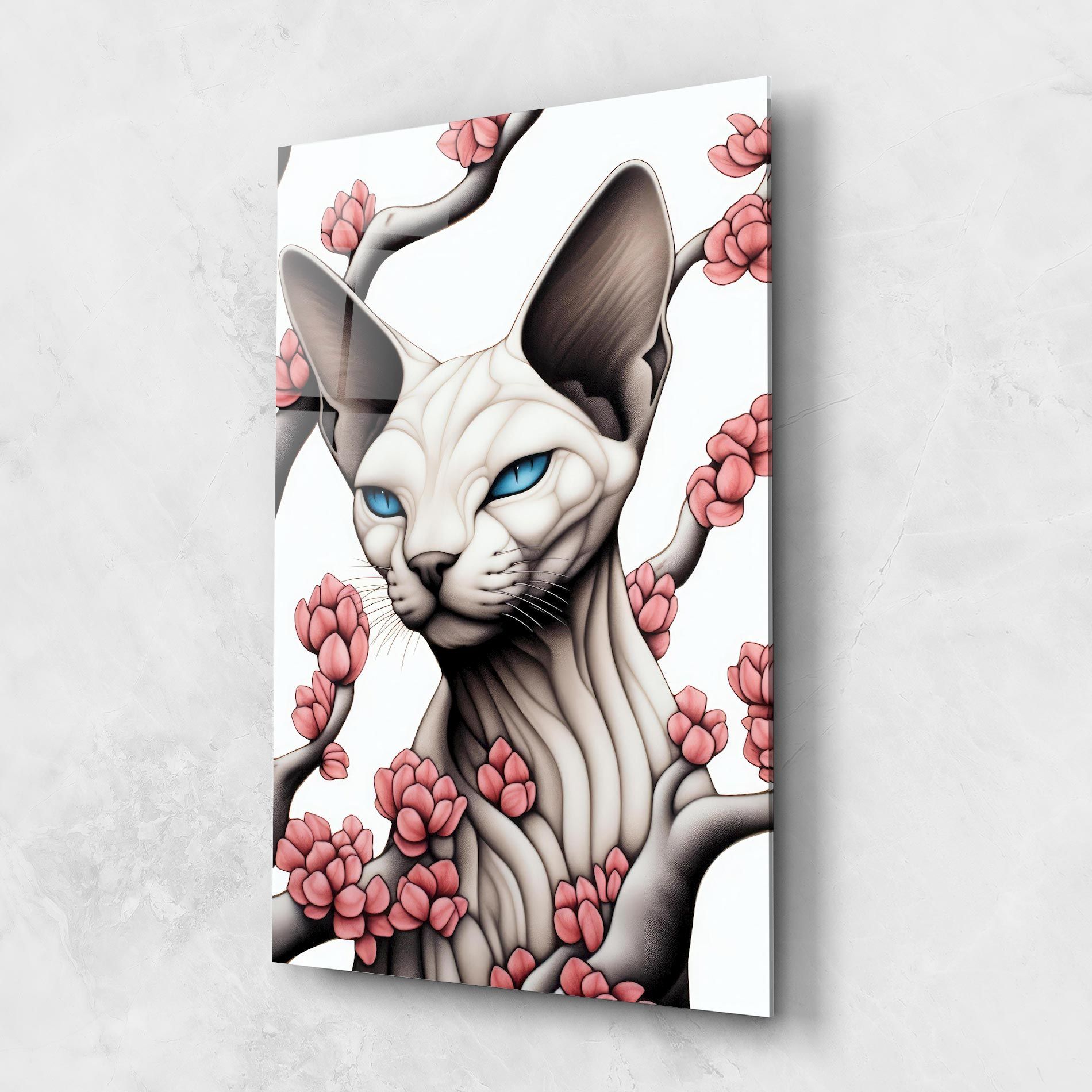 Blue Eyes Cat Drawing mockup 1