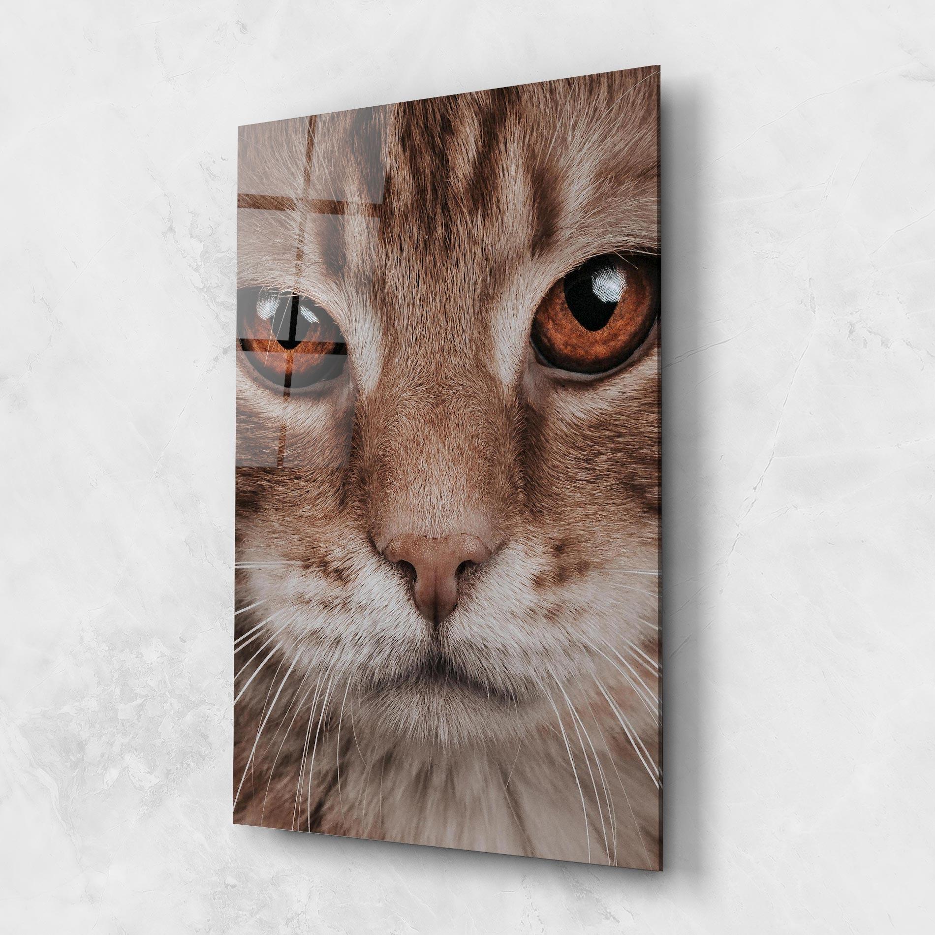 Üvegkép Fire Eyes Cat mockup 1