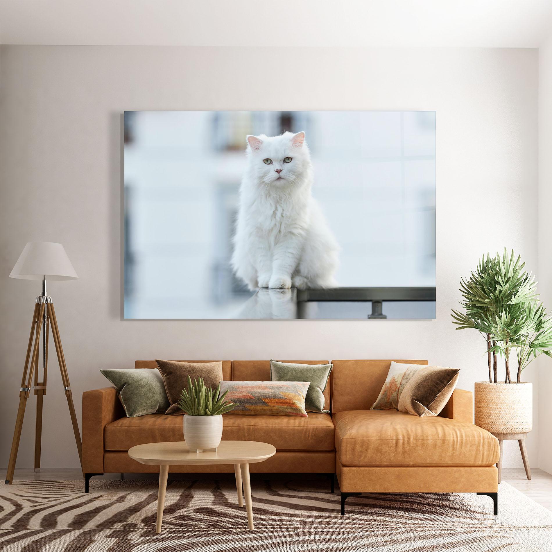 Üvegkép Big White Cat mockup 7