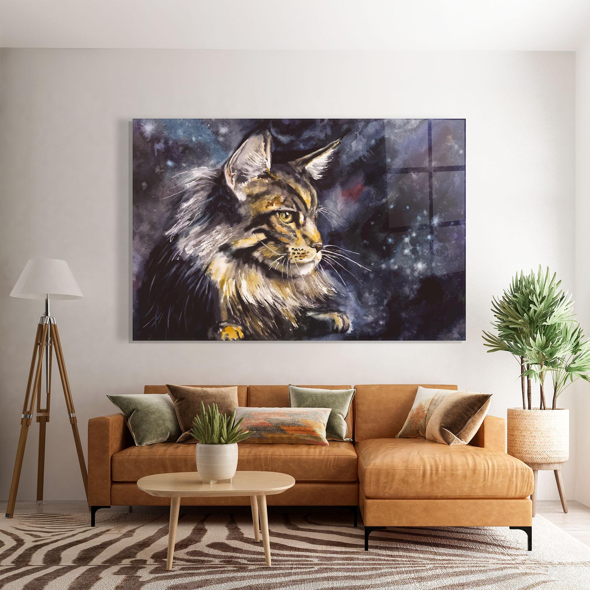 Üvegkép Cat Watercolor Art mockup 7