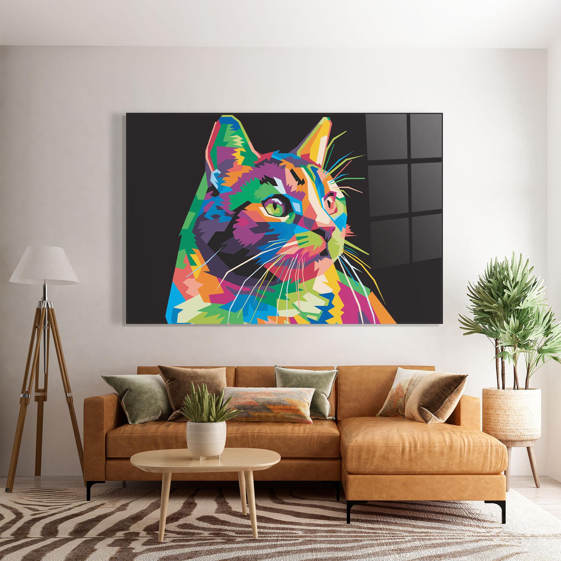 Üvegkép Color Mix Cat mockup 7