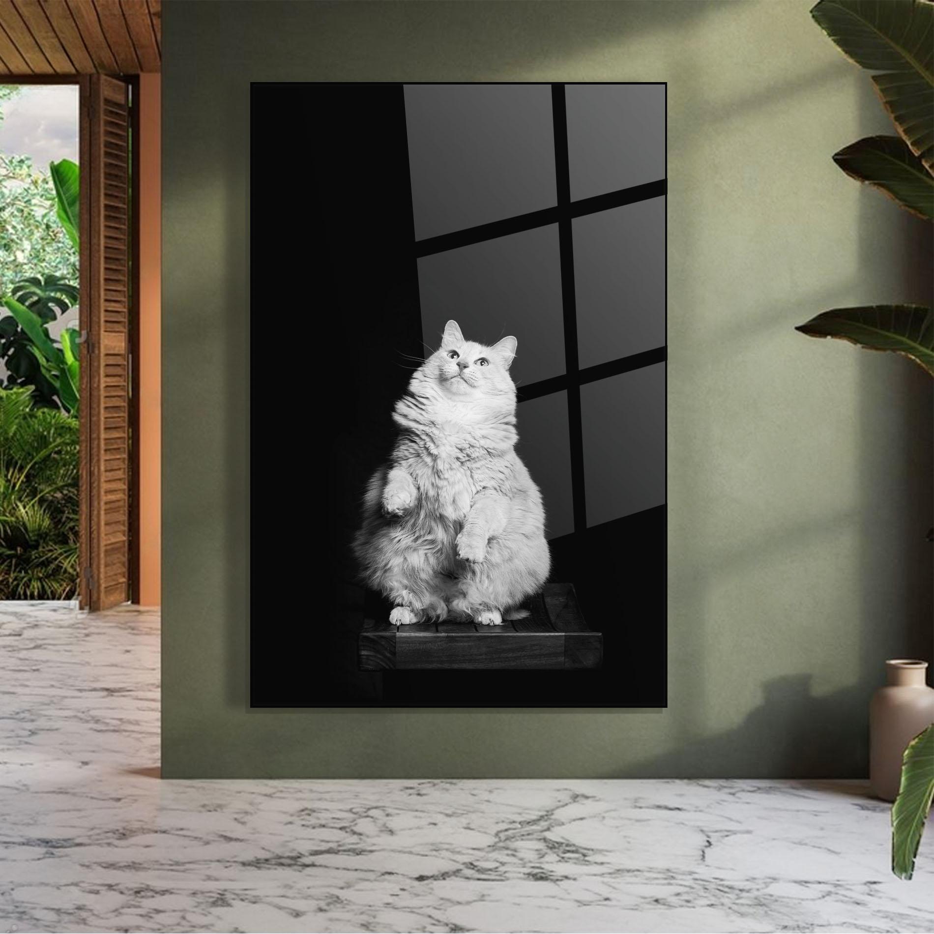 Üvegkép Big Fluffy Cat mockup 7